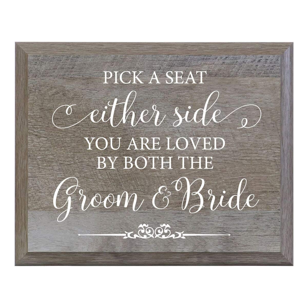 Barn Wood Wedding Party Sign Plaque - Pick A Seat - LifeSong Milestones