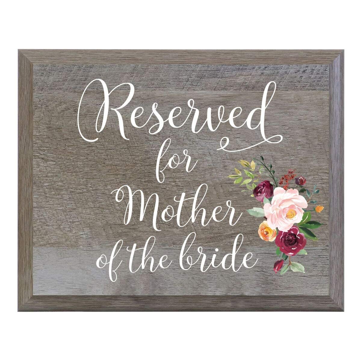 Barn Wood Wedding Party Sign Plaque - Reserved For Mother Of The Bride - LifeSong Milestones