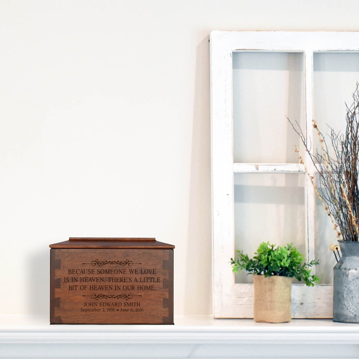 Personalized Memorial Dovetail Cremation Urn For Human Ashes