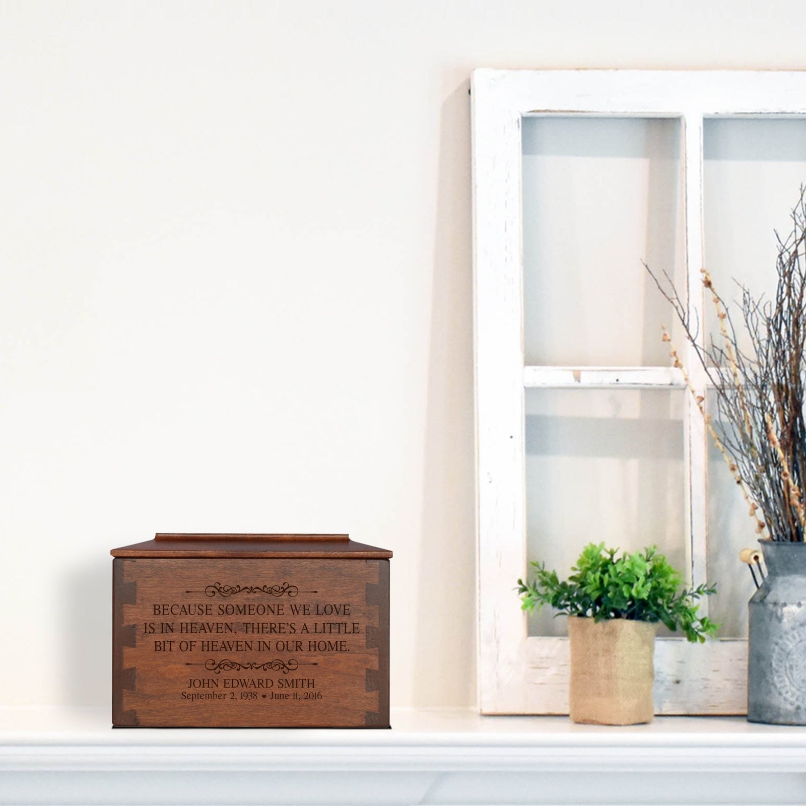 Personalized Memorial Dovetail Cremation Urn For Human Ashes