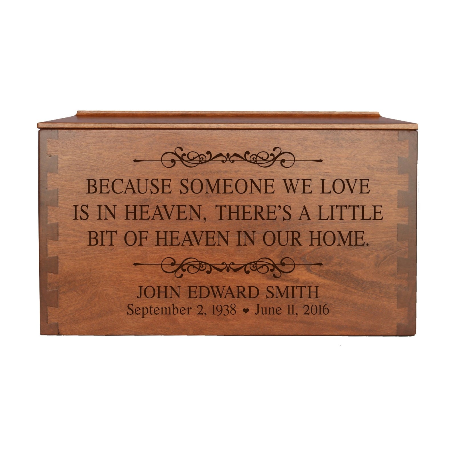 Personalized Memorial Dovetail Cremation Urn For Human Ashes