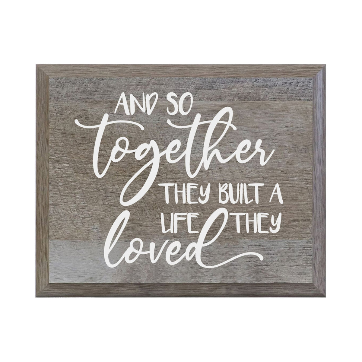 Beveled Wall Plaques 8” x 10” Barnwood And So Together - LifeSong Milestones