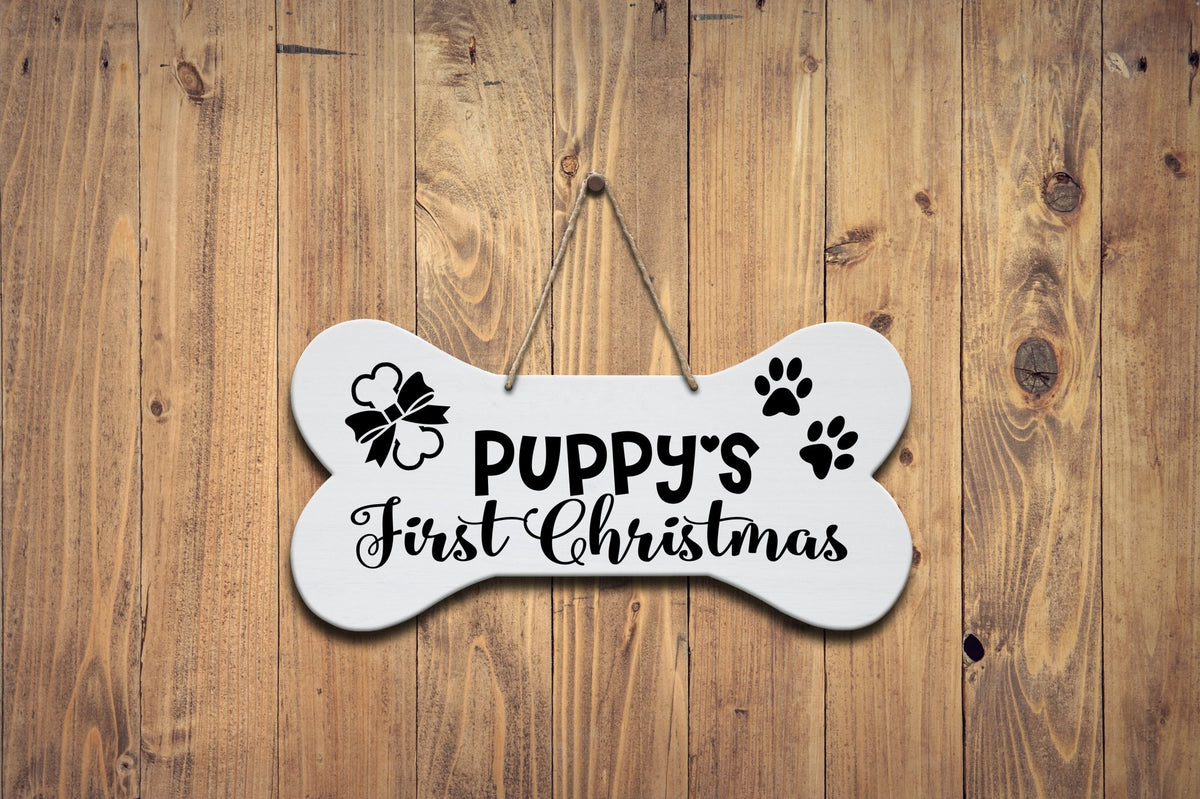 Bone Sign - Puppy's First Christmas - LifeSong Milestones