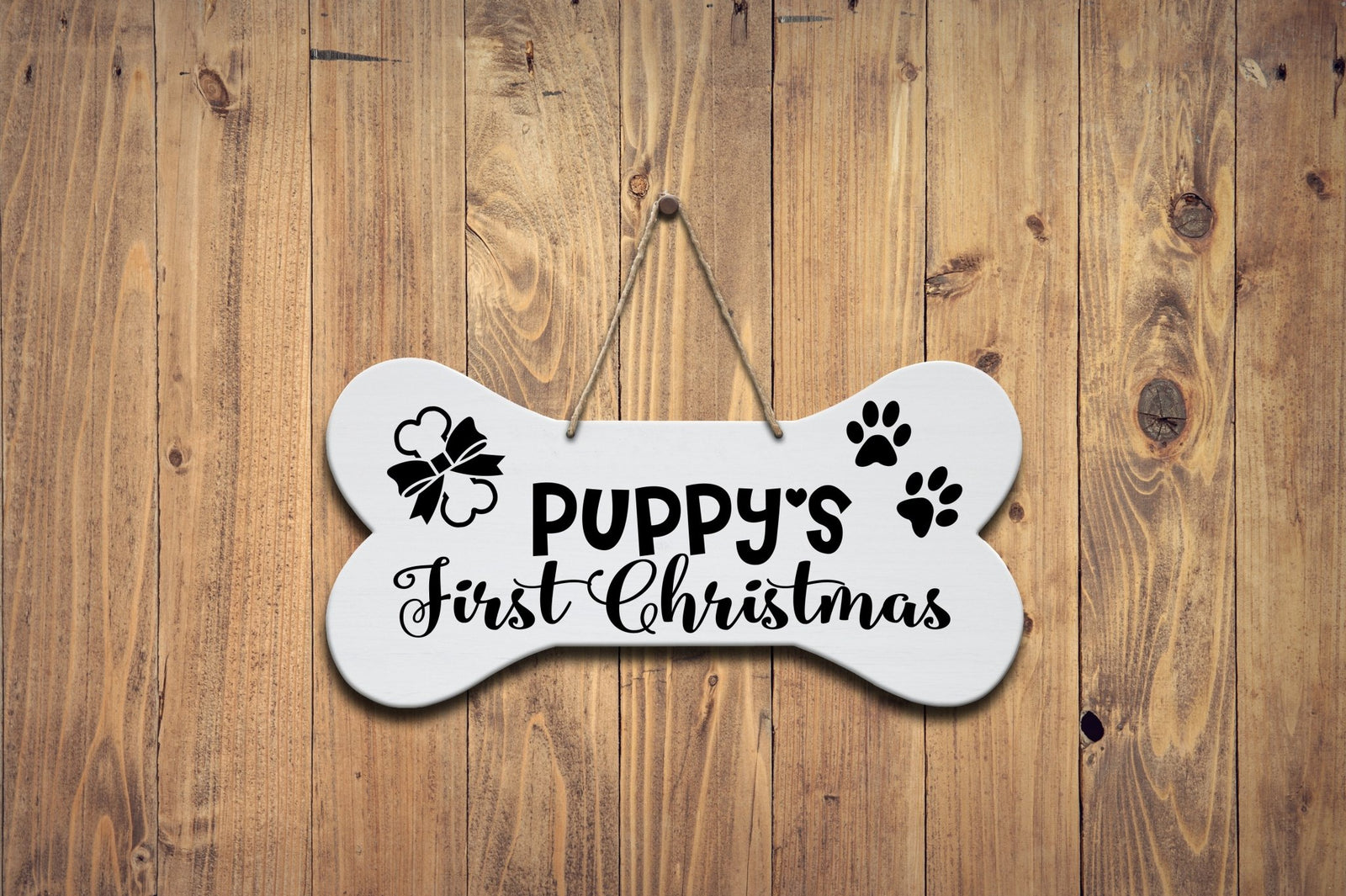 Bone Sign - Puppy's First Christmas - LifeSong Milestones