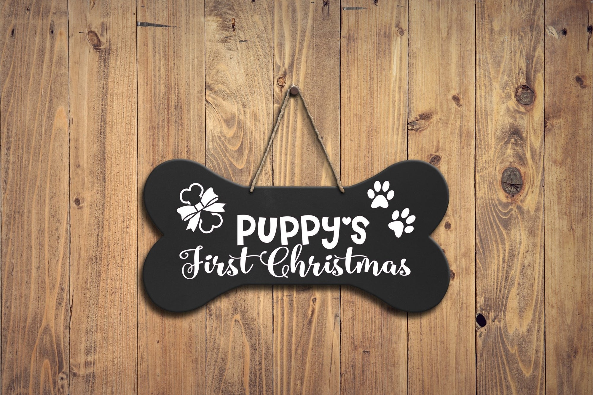Bone Sign - Puppy's First Christmas - LifeSong Milestones