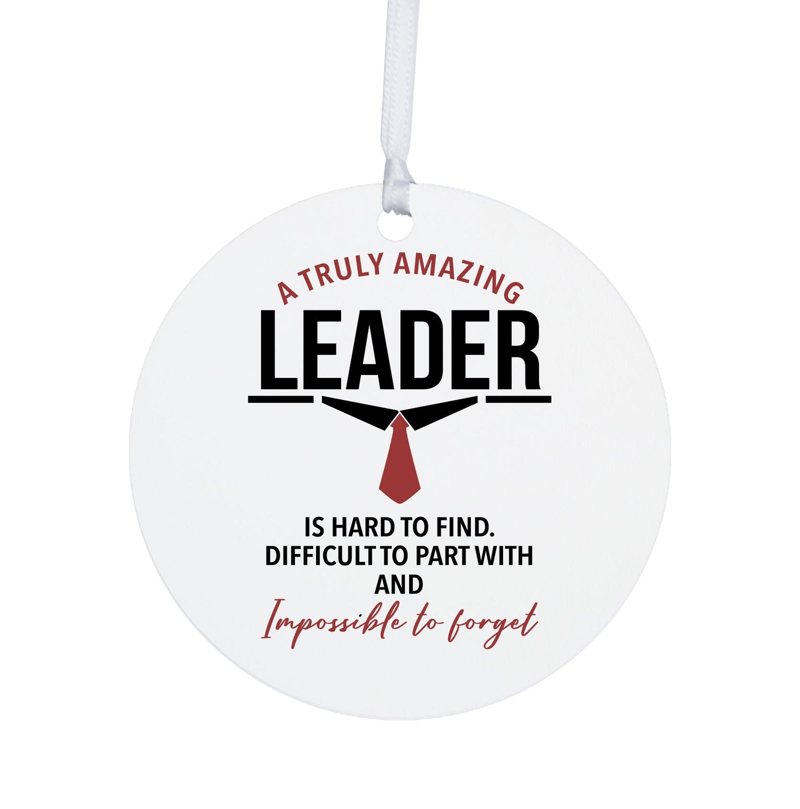 Boss / Leader White Ornament With Inspirational Message Gift Ideas - A Truly Amazing Leader - LifeSong Milestones