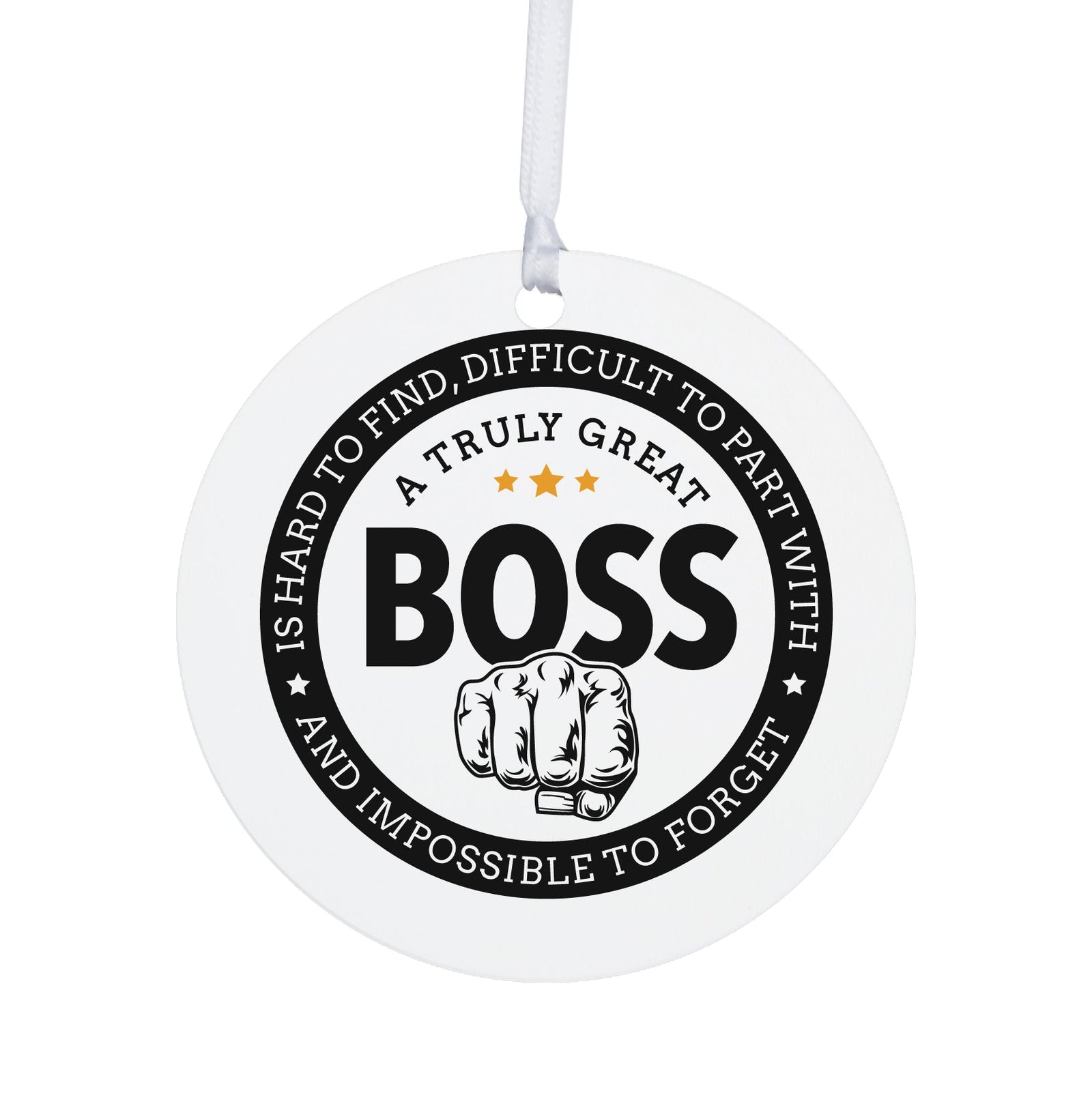 Boss / Leader White Ornament With Inspirational Message Gift Ideas - A truly Great Boss - LifeSong Milestones
