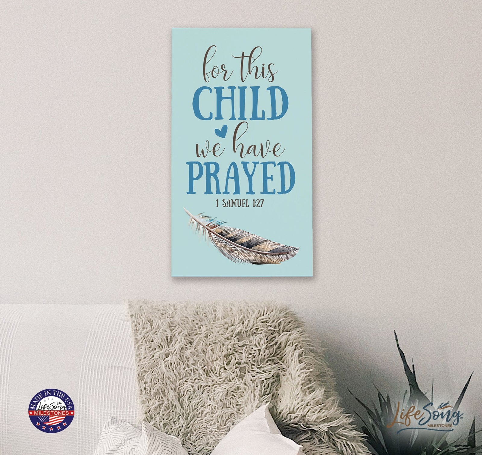 Baptismal Gift for Boys Wooden Wall Plaque Home Decor