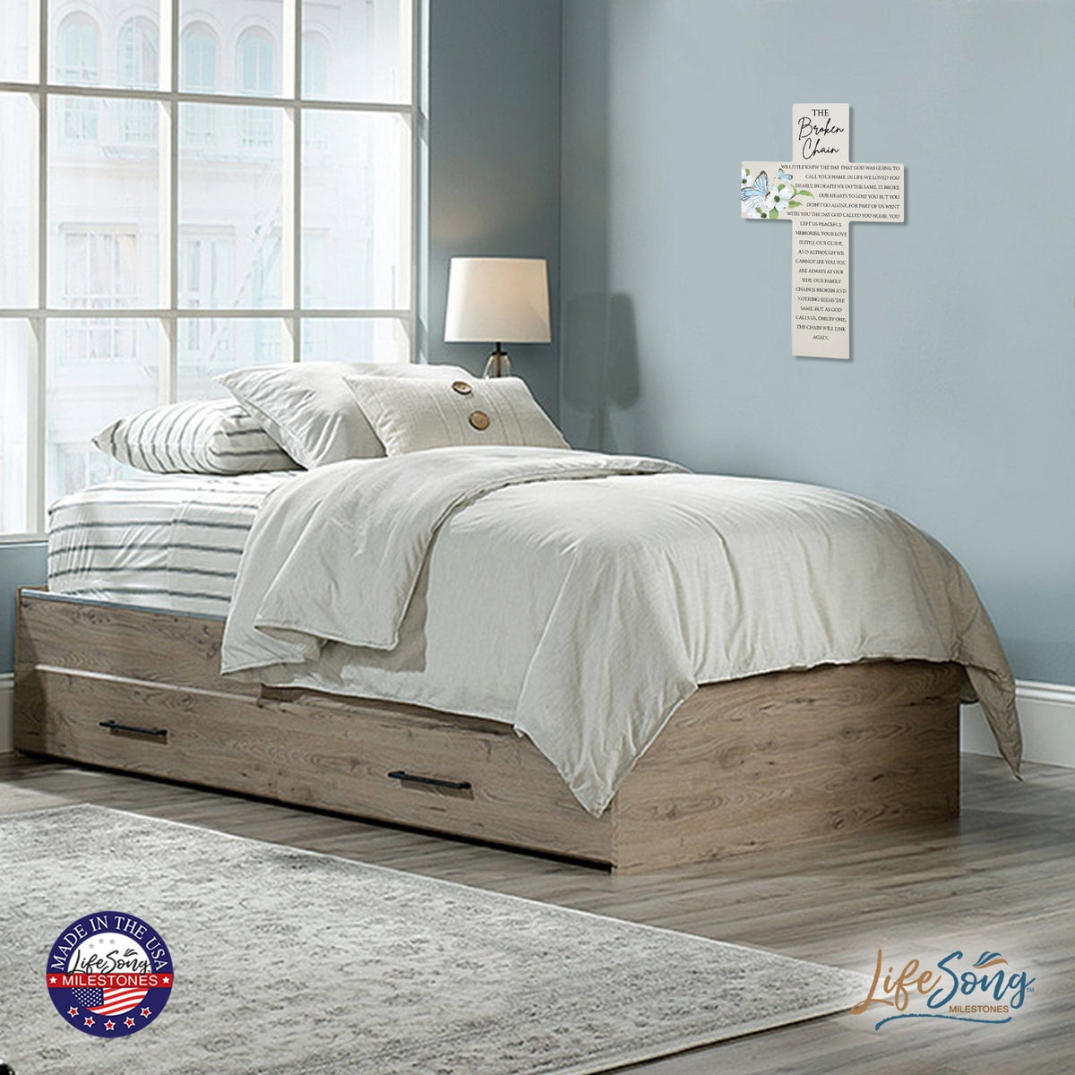 Butterfly Memorial Wall Cross For Loss of Loved One The Broken Chain (Butterfly) Quote Bereavement Keepsake 14 x 9.25 The Broken Chain We Little Knew The Day That God Was Going To Call Your Name - LifeSong Milestones