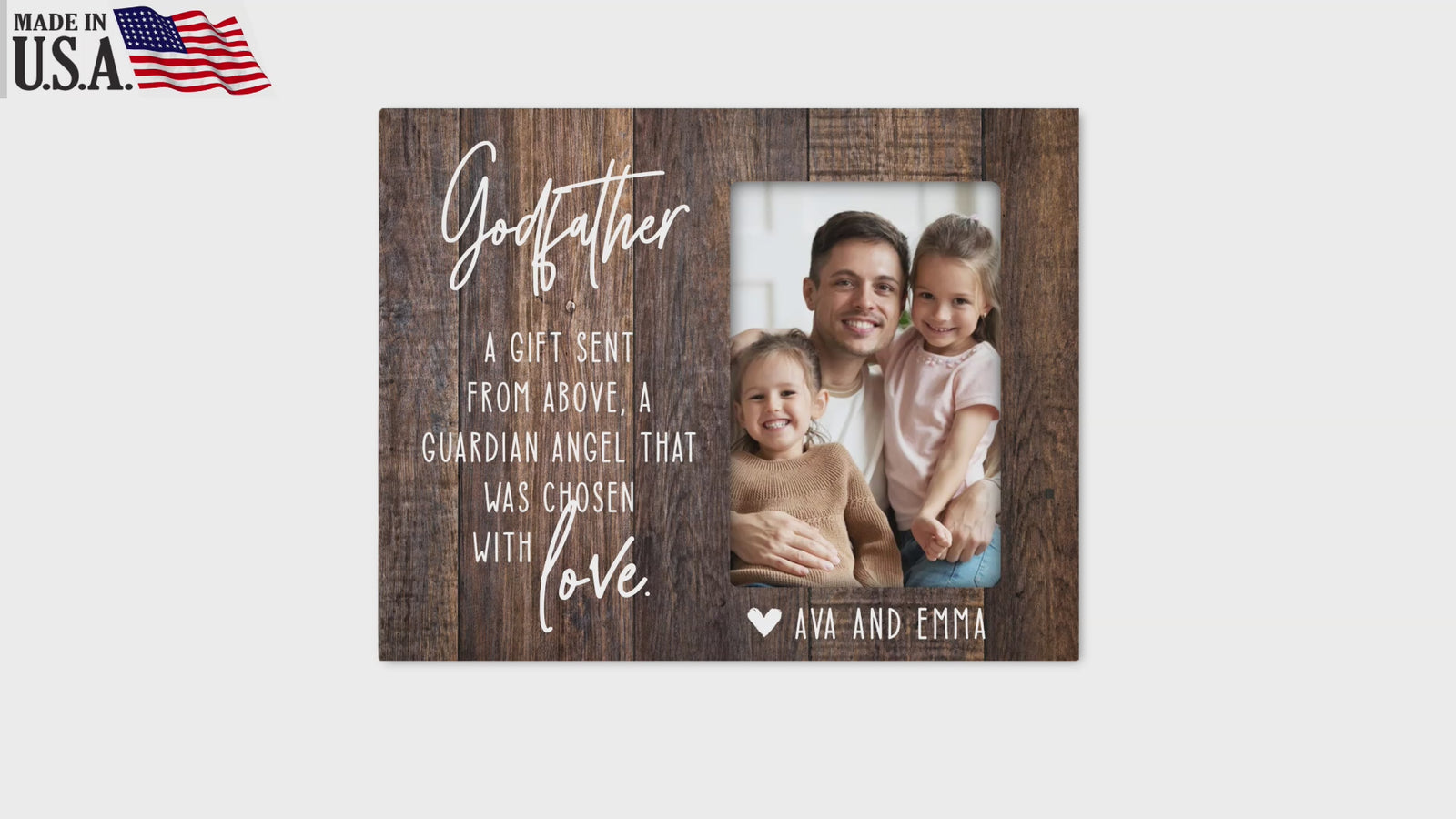 Personalized Godfather Wooden Picture Frame