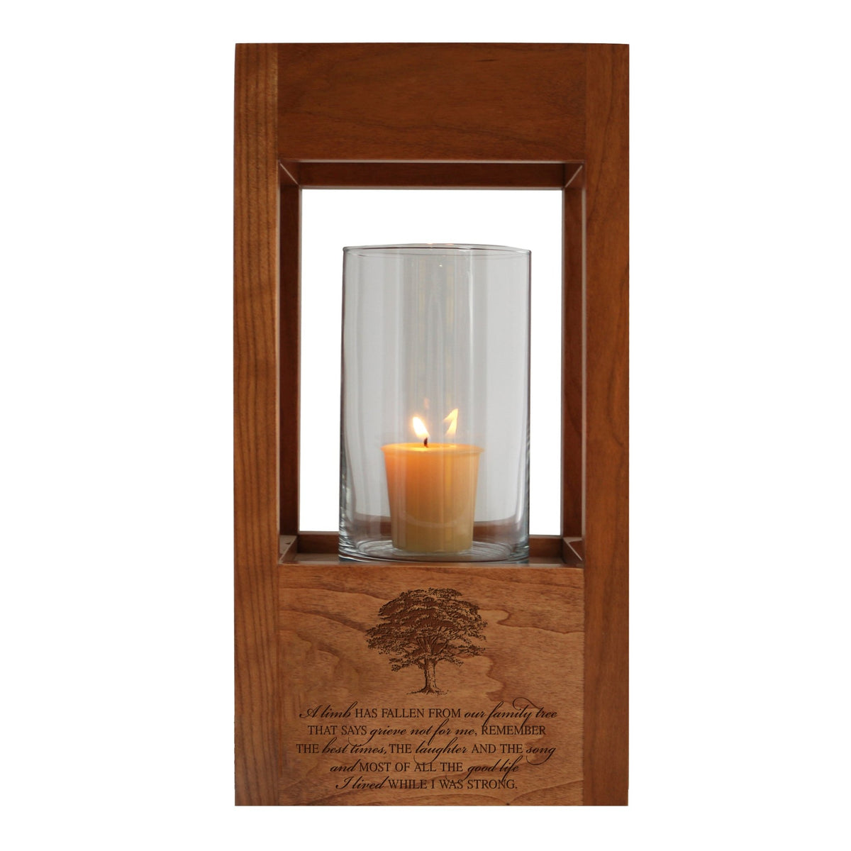 Candle Memorial Lantern Urn A Limb Has Fallen holds 81 cu in - LifeSong Milestones