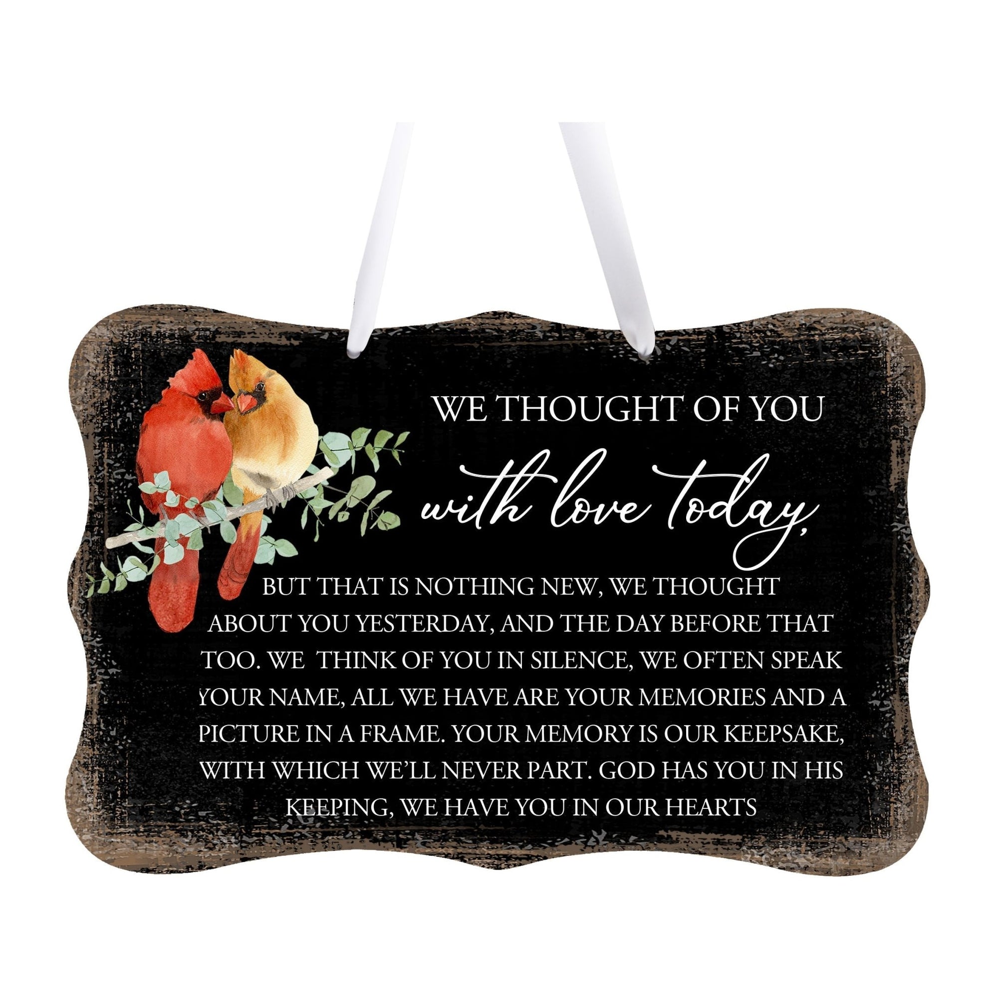 Funeral ribbon sign with a heartfelt message – a meaningful memorial tribute.