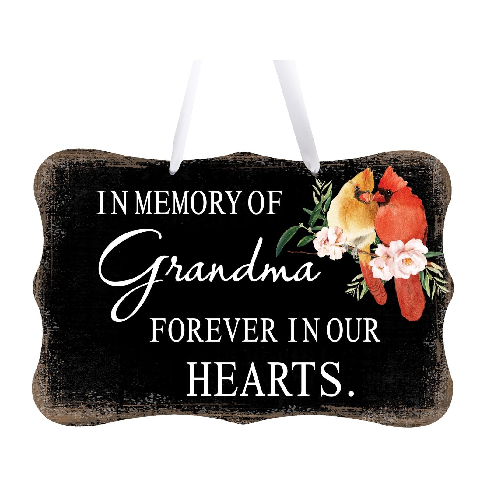 A Lifesong Milestones Memorial Wall Hanging Sign featuring a memorial ribbon sign to commemorate the loss of a loved one.