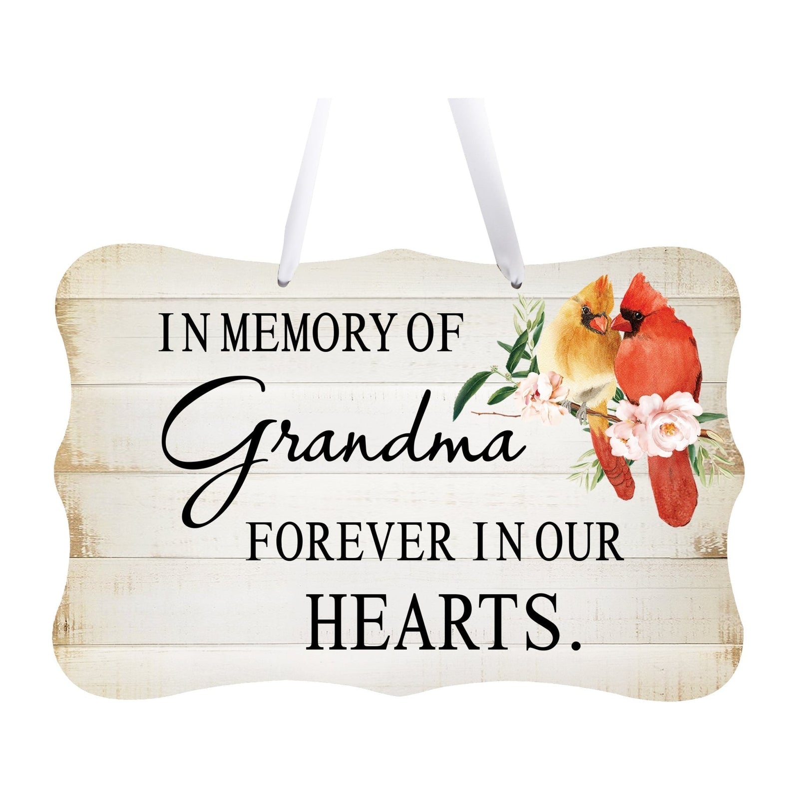 A Lifesong Milestones Memorial Wall Hanging Sign featuring a memorial ribbon sign to commemorate the loss of a loved one.