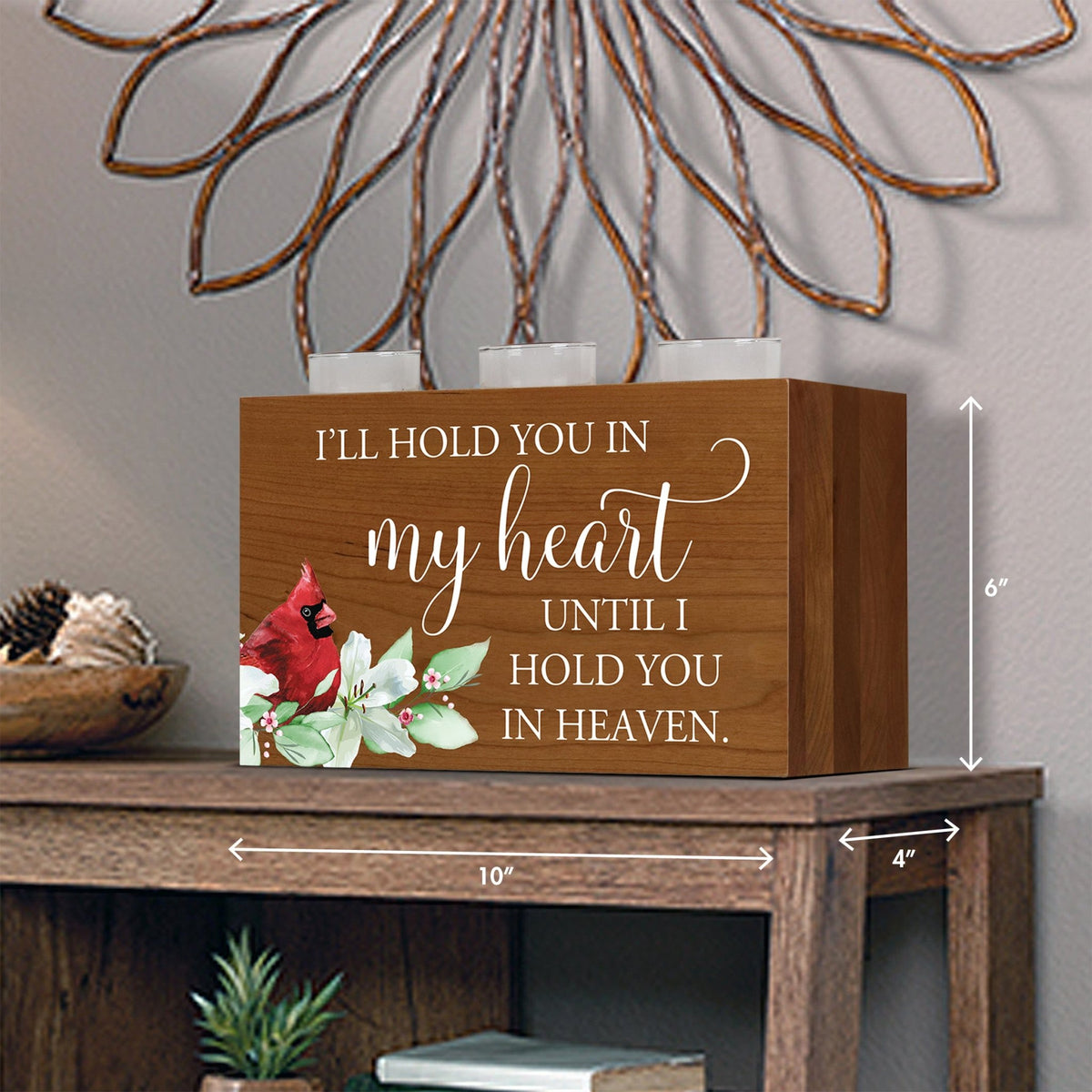 Cardinal Memorial 3 Tealight Candle Holder Urn - I'll Hold You - LifeSong Milestones