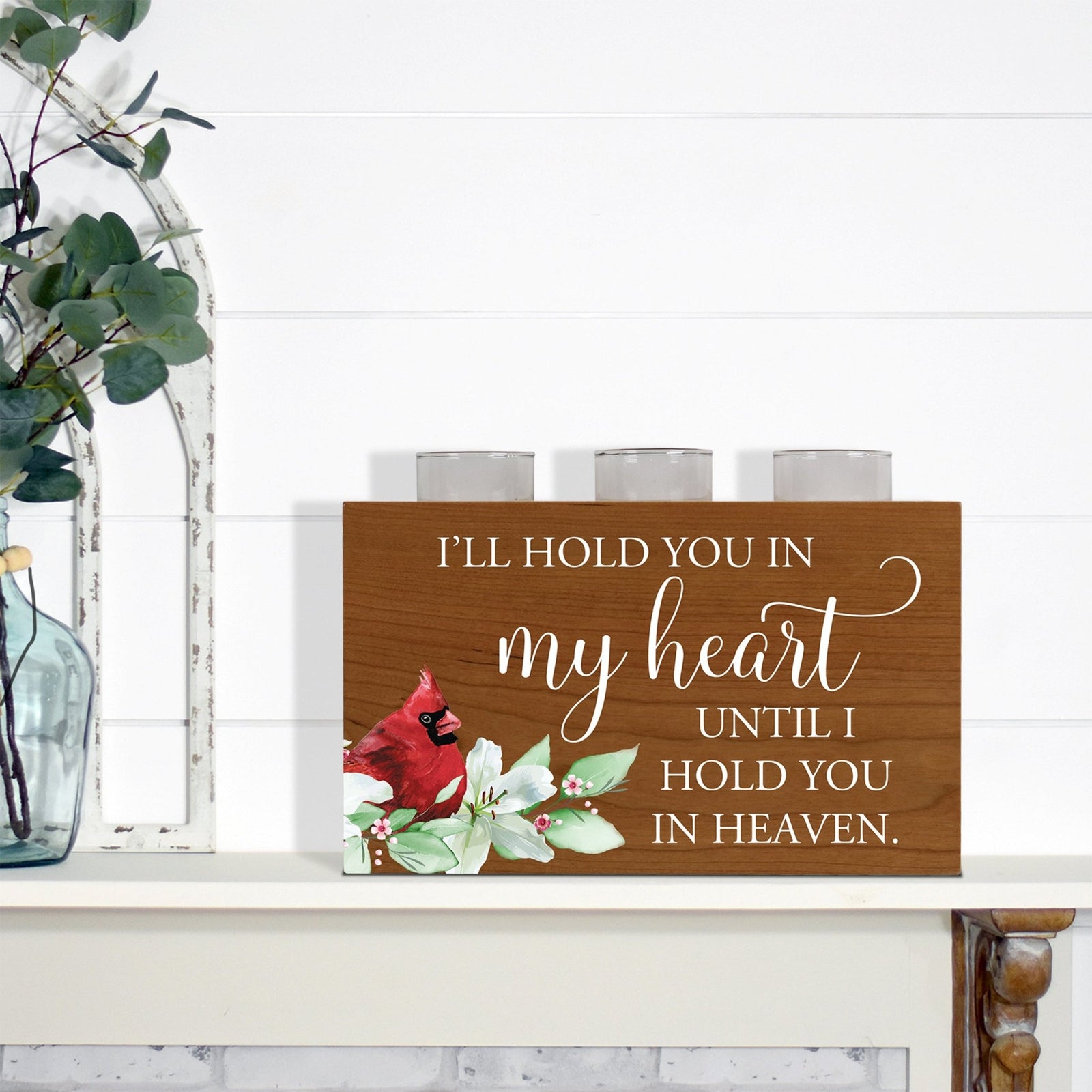 Cardinal Memorial 3 Tealight Candle Holder Urn - I'll Hold You - LifeSong Milestones