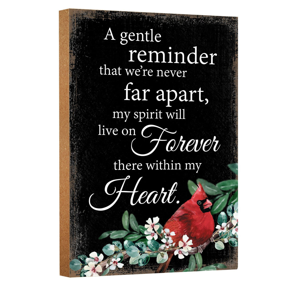 Wooden memorial shelf decor and tabletop signs, thoughtful memorial gifts for those grieving the loss of a loved one.