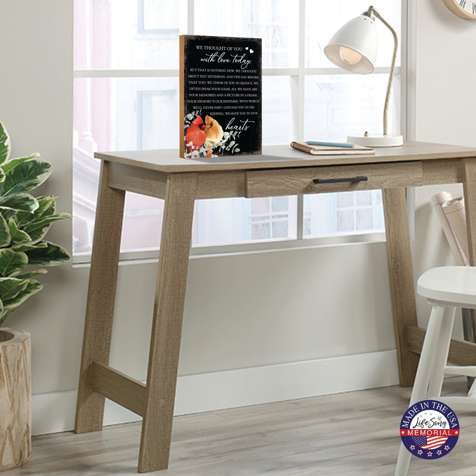 Wooden memorial shelf decor and tabletop signs, thoughtful memorial gifts for those grieving the loss of a loved one.