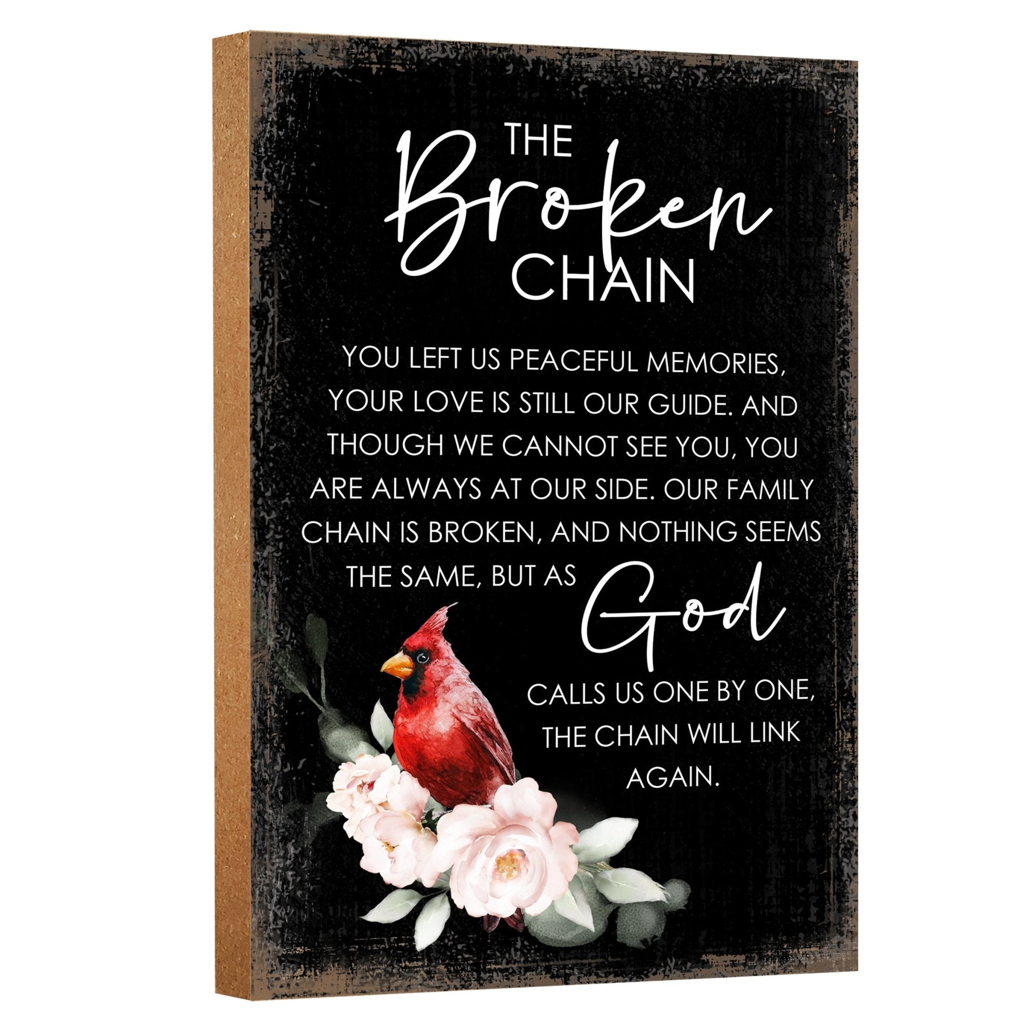 Cardinal Memorial Shelf Décor - The Broken Chain Poem by Ron Tranmer ...