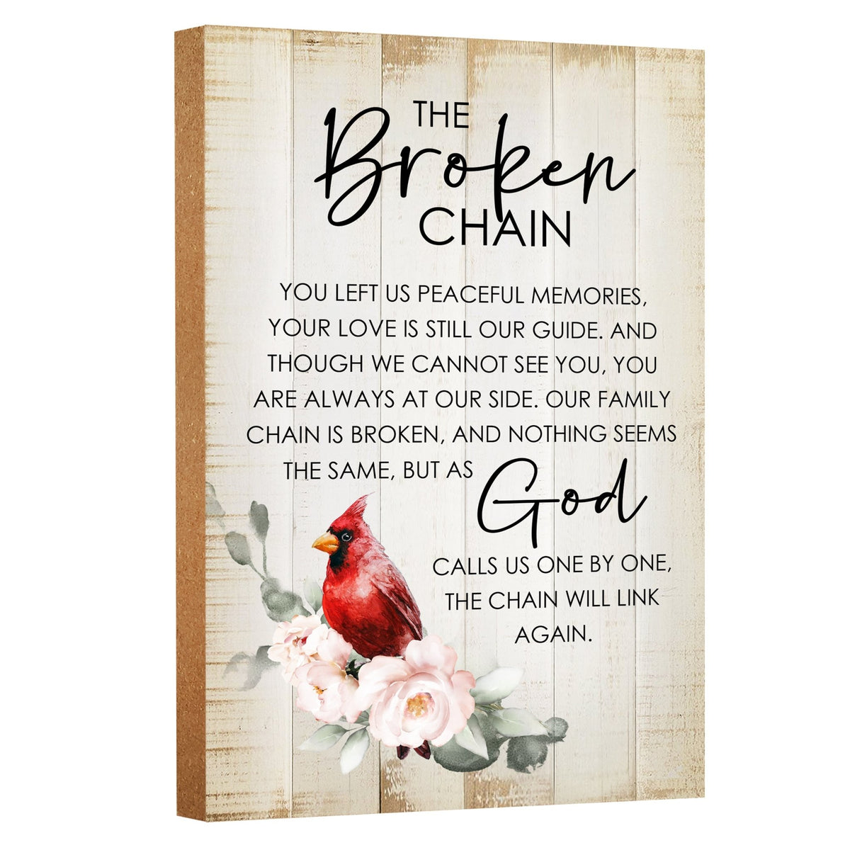 Wooden memorial shelf decor and tabletop memorial decorations to cherish the memory of a loved one.