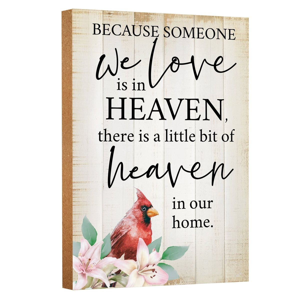 Wooden memorial shelf decor and tabletop signs, thoughtful memorial gifts for those grieving the loss of a loved one.
