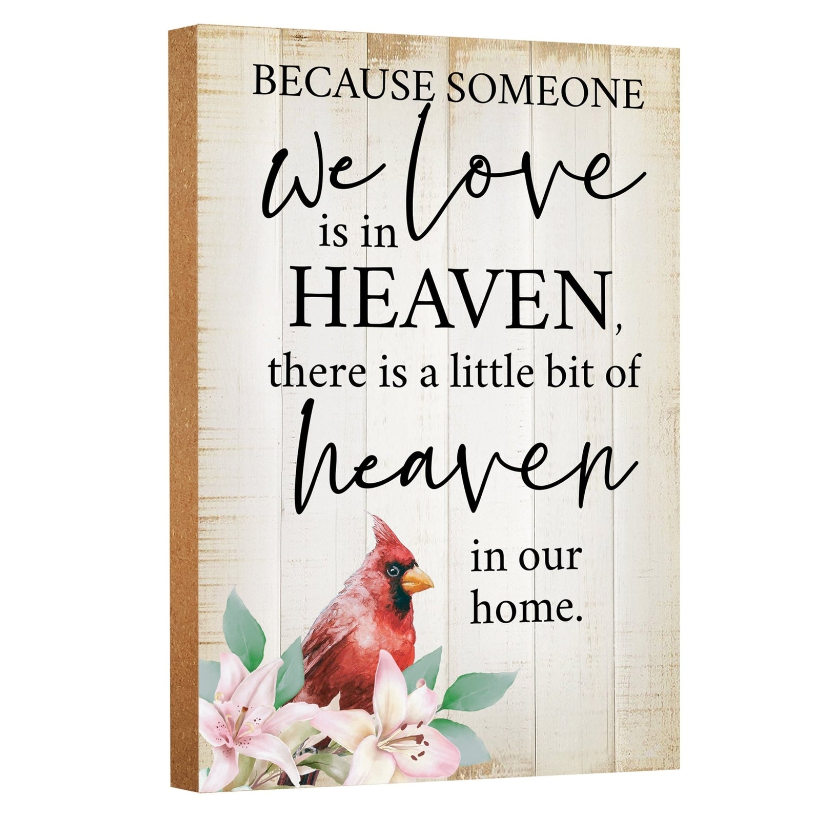 Wooden memorial shelf decor and tabletop signs, thoughtful memorial gifts for those grieving the loss of a loved one.