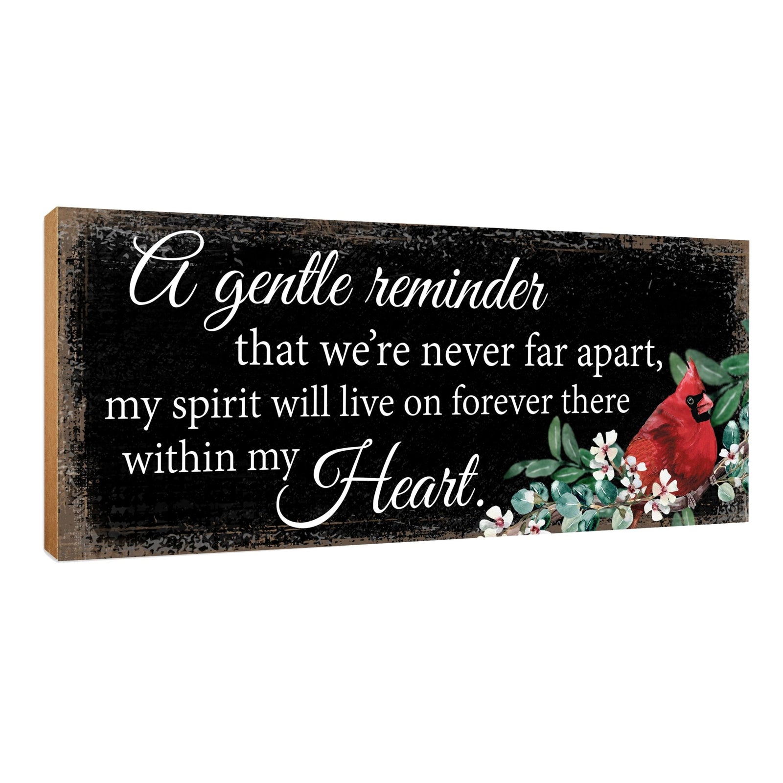 Wooden memorial shelf decor and tabletop memorial decorations to cherish the memory of a loved one.