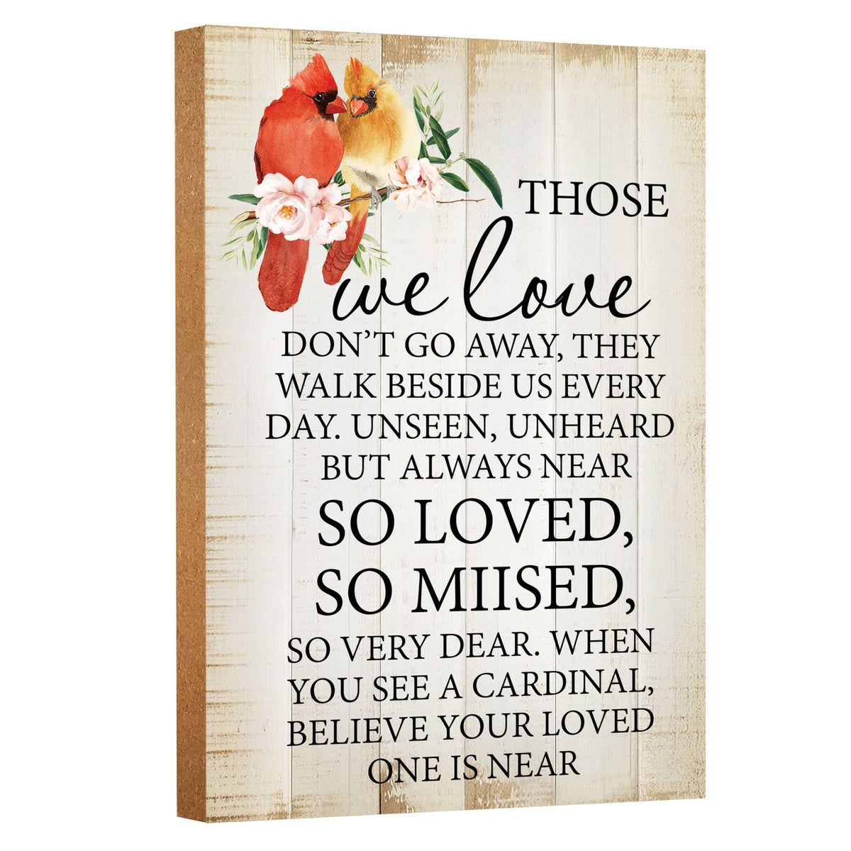 Wooden memorial shelf decor and tabletop signs, thoughtful memorial gifts for those grieving the loss of a loved one.
