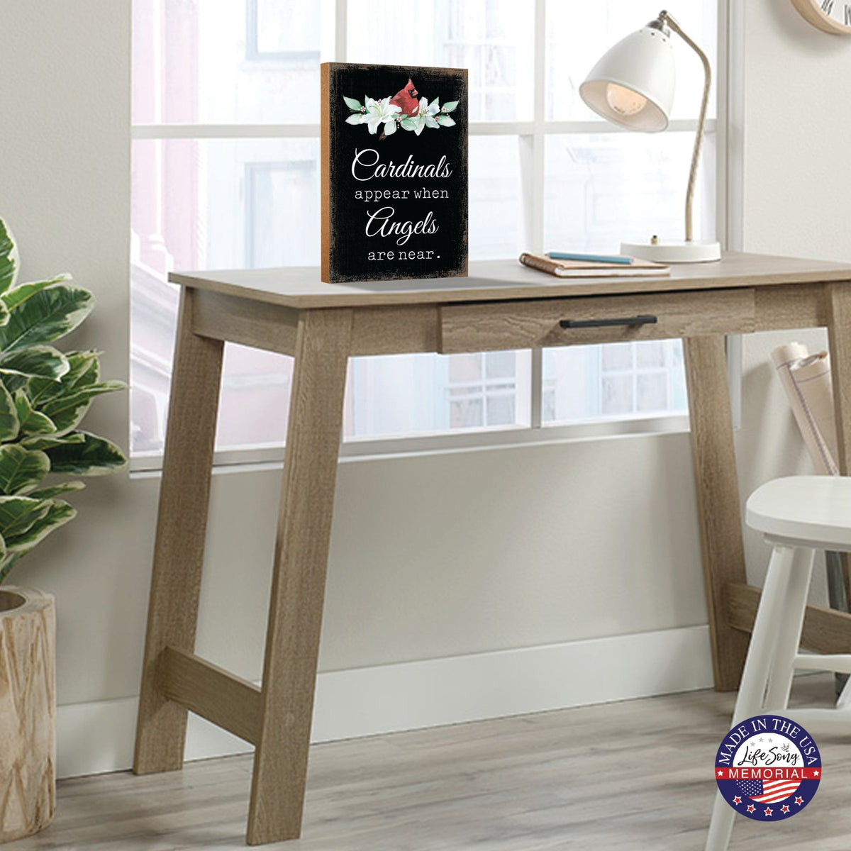 Wooden memorial shelf decor and tabletop signs, thoughtful memorial gifts for those grieving the loss of a loved one.