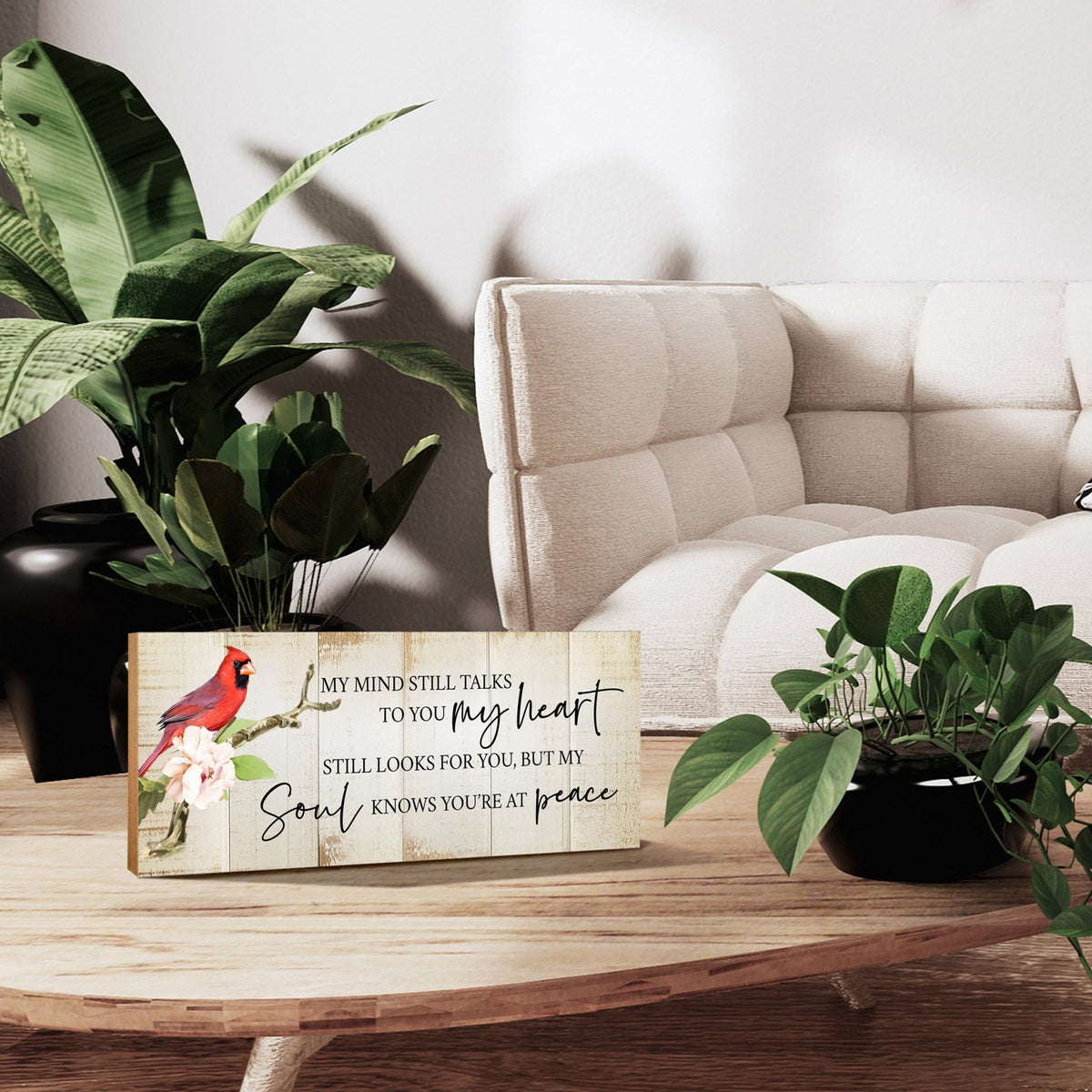 Cardinal Memorial Shelf Décor and Tabletop Signs Sympathy Gift - LifeSong Milestones