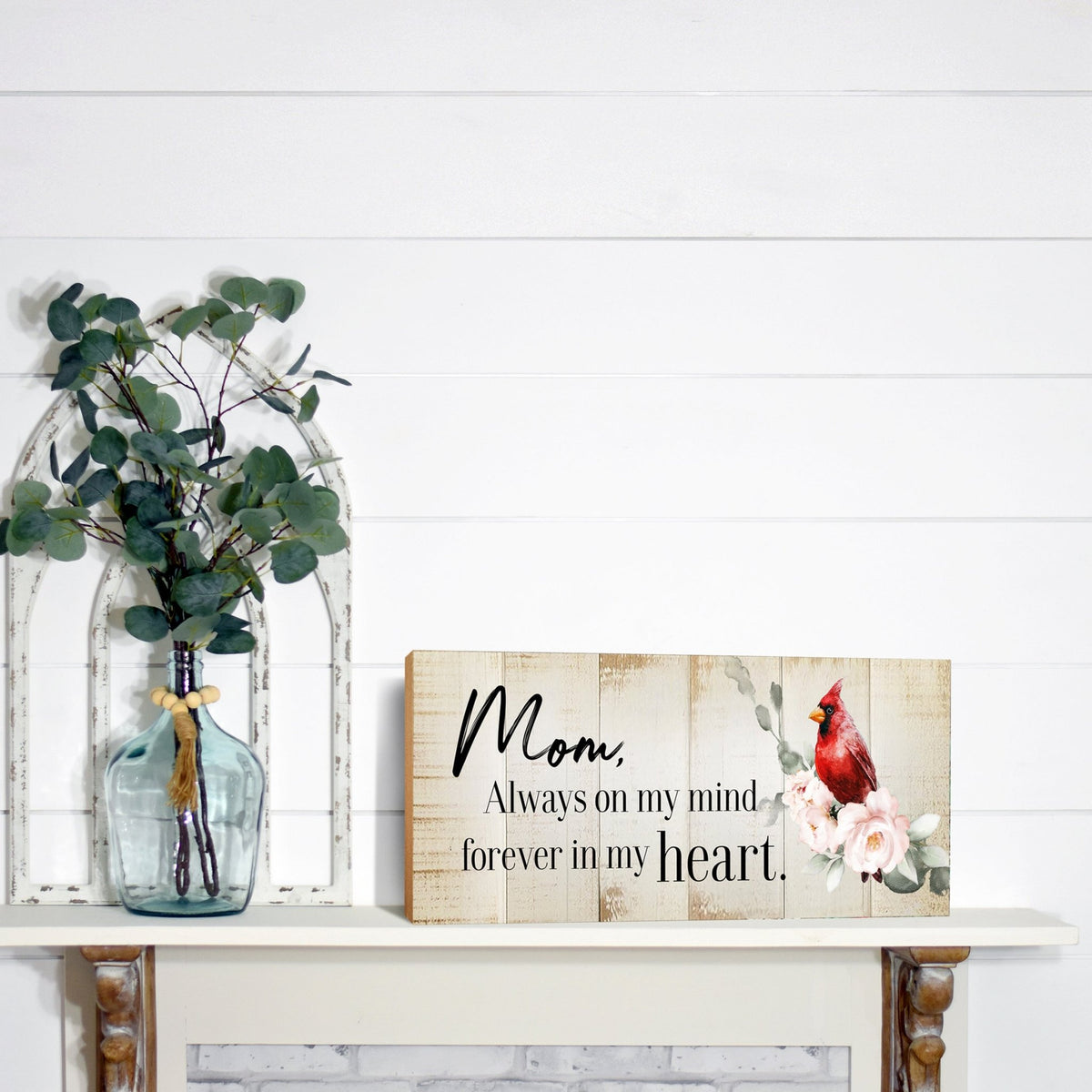 Cardinal Memorial Shelf Décor and Tabletop Signs Sympathy Gift - LifeSong Milestones