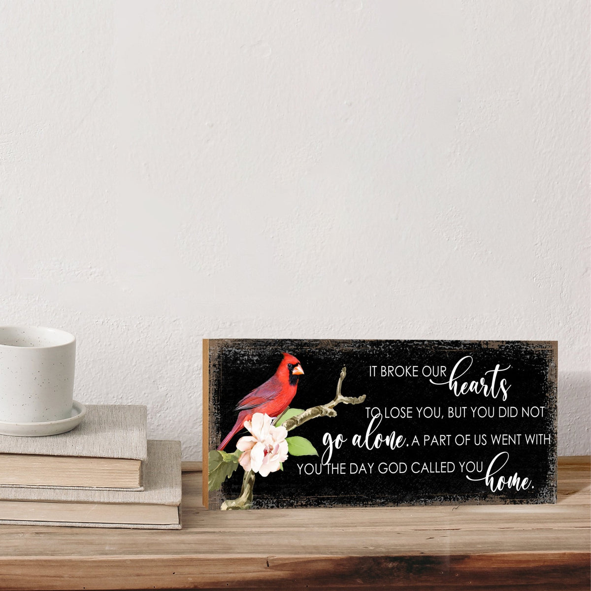 Cardinal Memorial Shelf Décor and Tabletop Signs Sympathy Gift - LifeSong Milestones