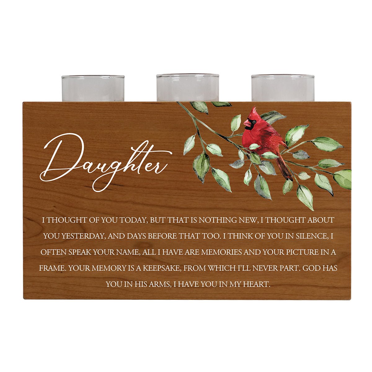Cardinal Memorial 3 Tealight Candle Holder Cremation Urn For Human Ashes - I Thought Of You Daughter