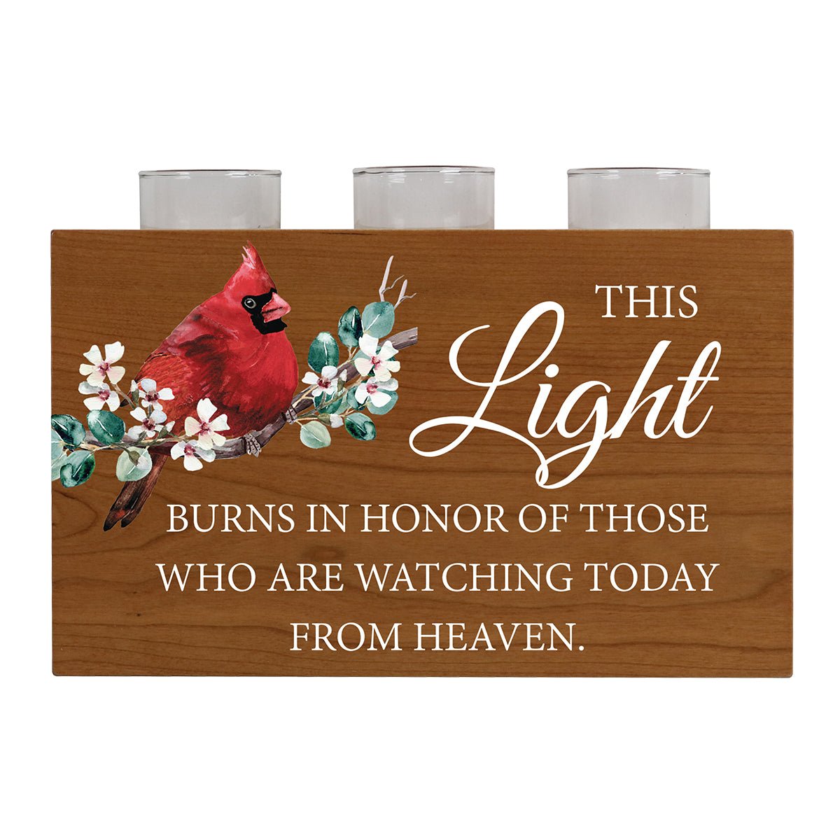 Cardinal Memorial 3 Tealight Candle Holder Cremation Urn For Human Ashes - This Light Burns