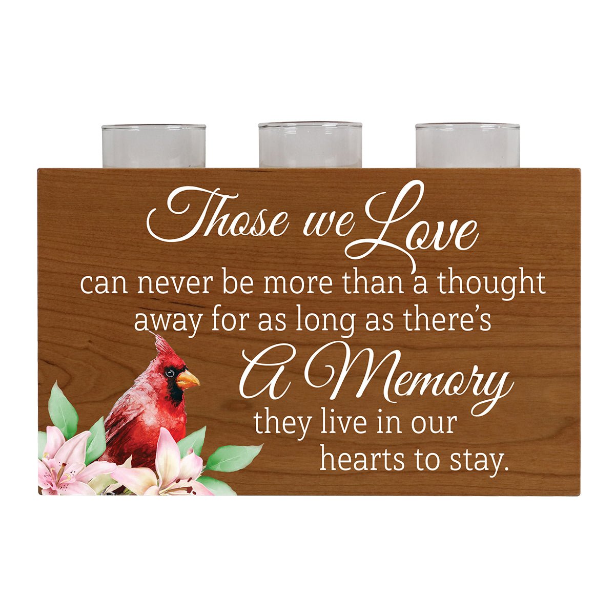 Cardinal Memorial 3 Tealight Candle Holder Cremation Urn For Human Ashes - Those We Love Can