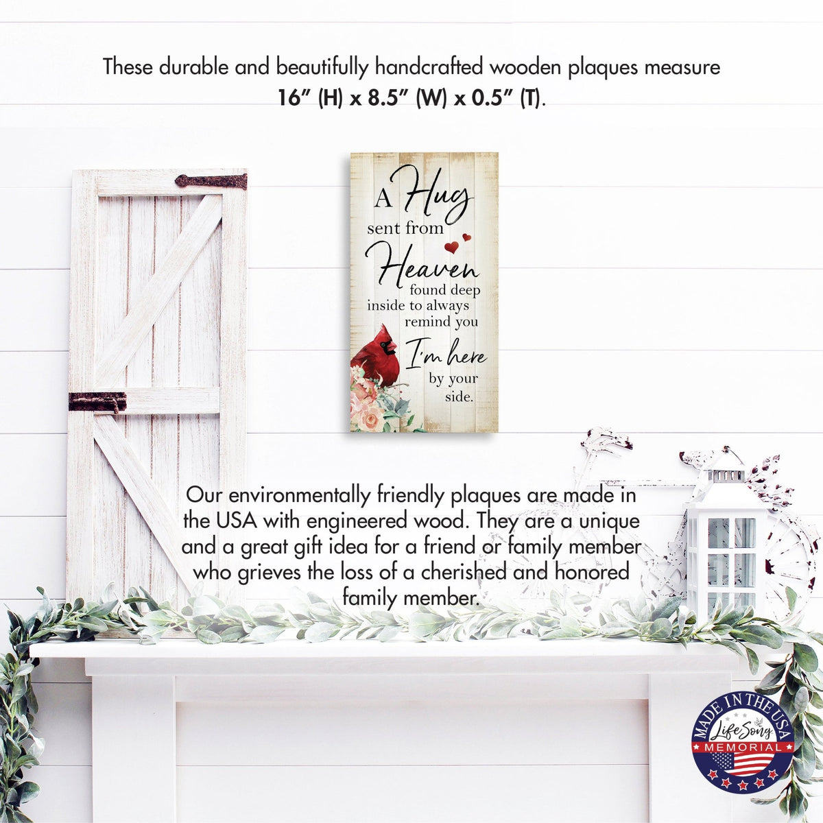 Cardinal Memorial Wall Plaque for Home Decorations - LifeSong Milestones