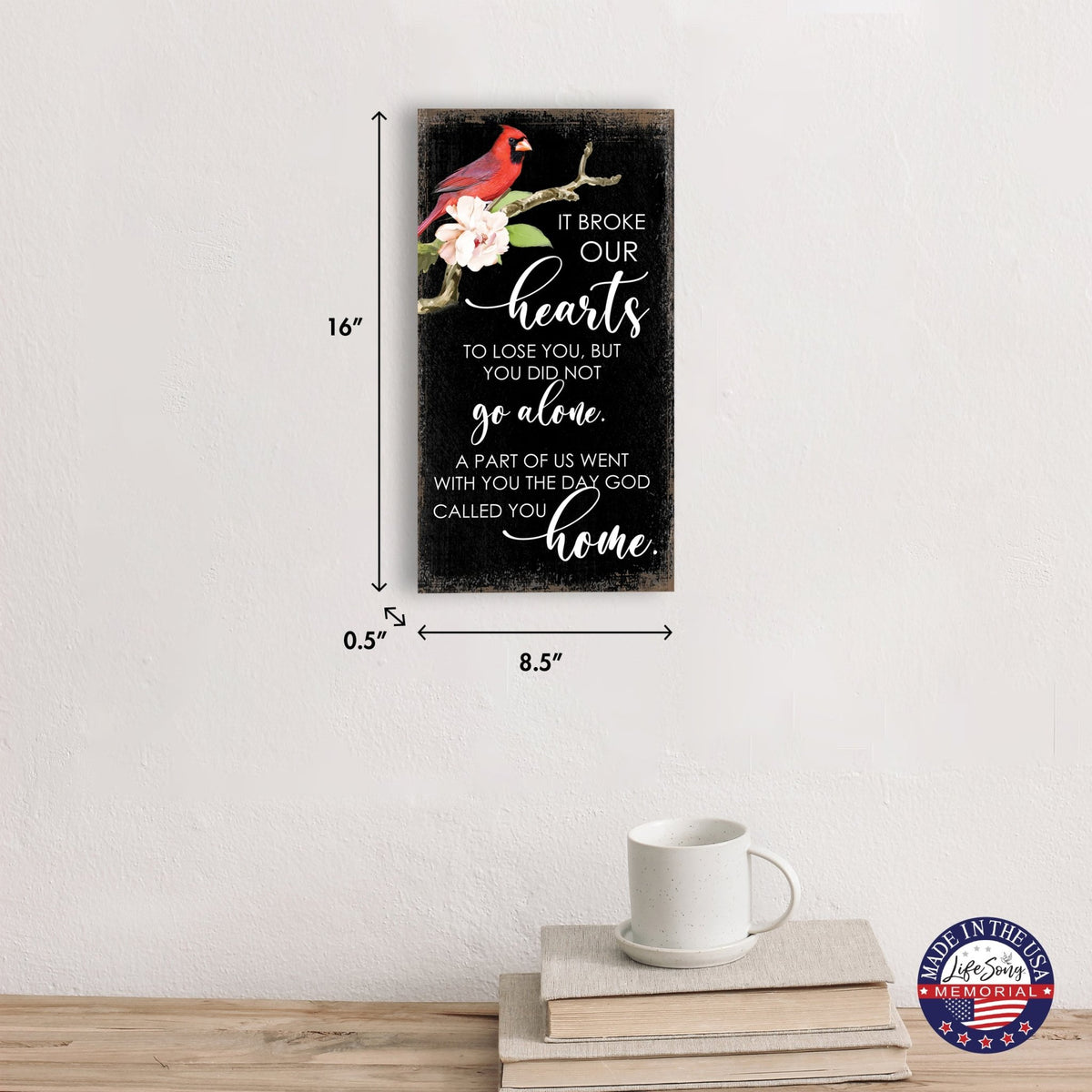 Cardinal Memorial Wall Plaque for Home Decorations - LifeSong Milestones