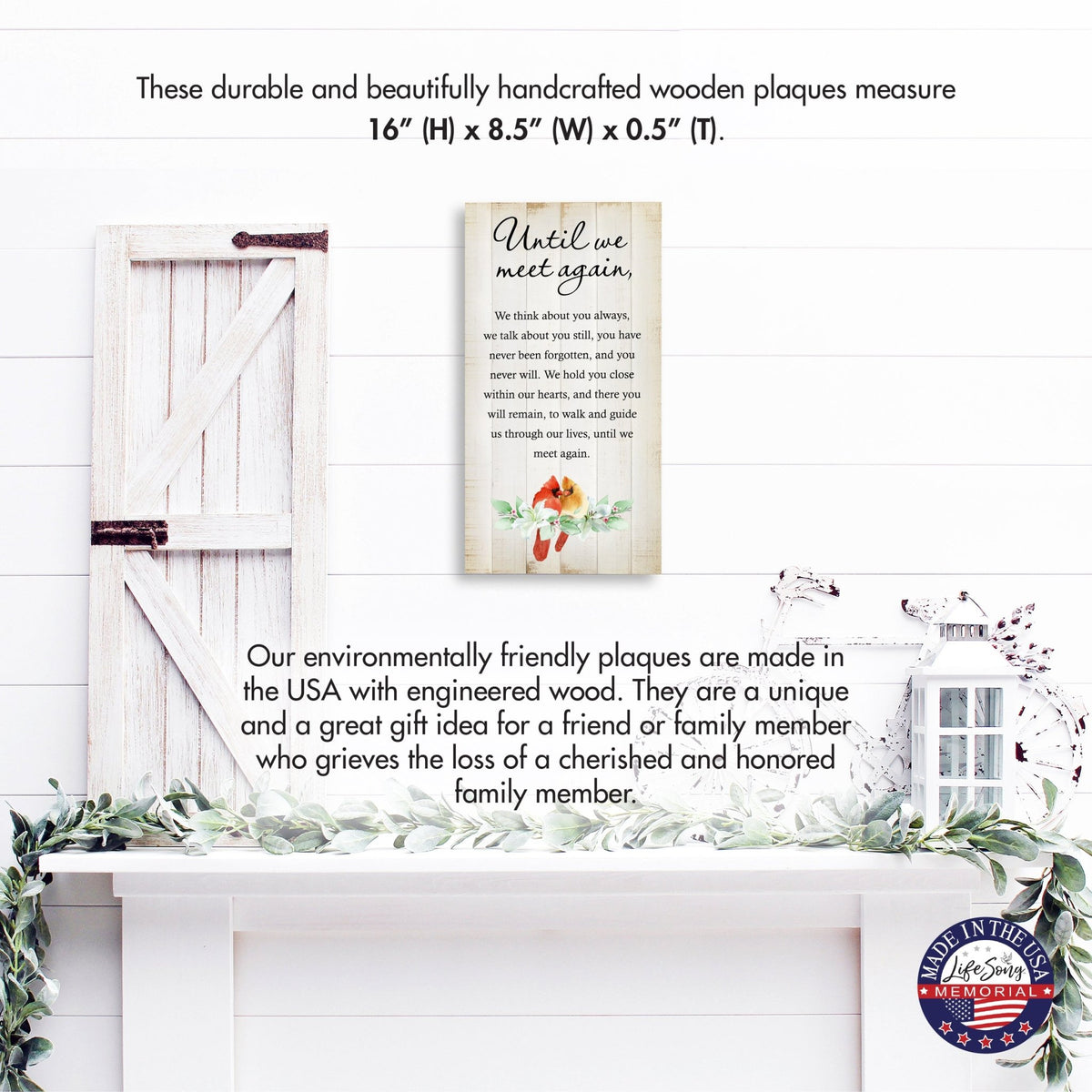 Cardinal Memorial Wall Plaque for Home Decorations - LifeSong Milestones