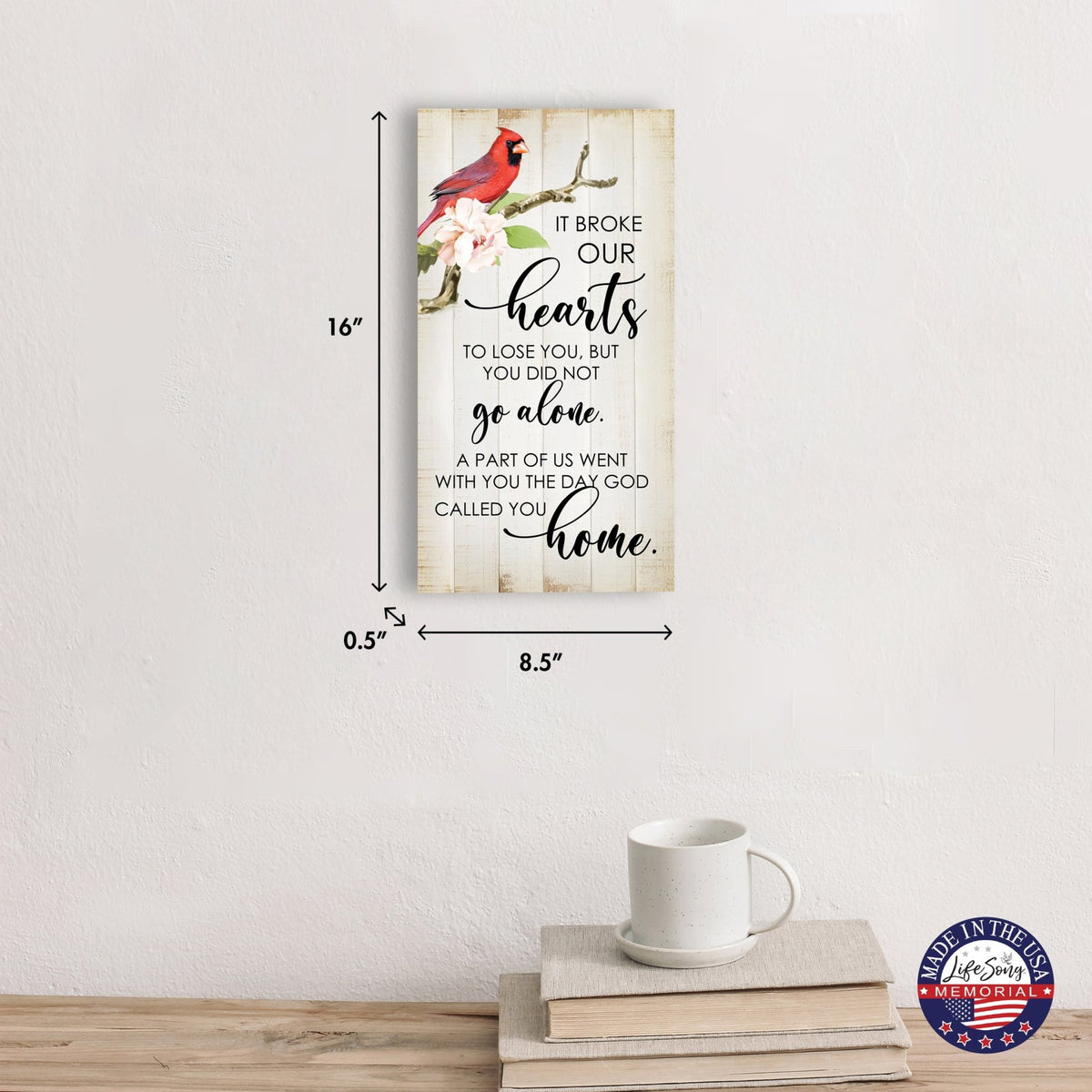 Cardinal Memorial Wall Plaque for Home Decorations - LifeSong Milestones