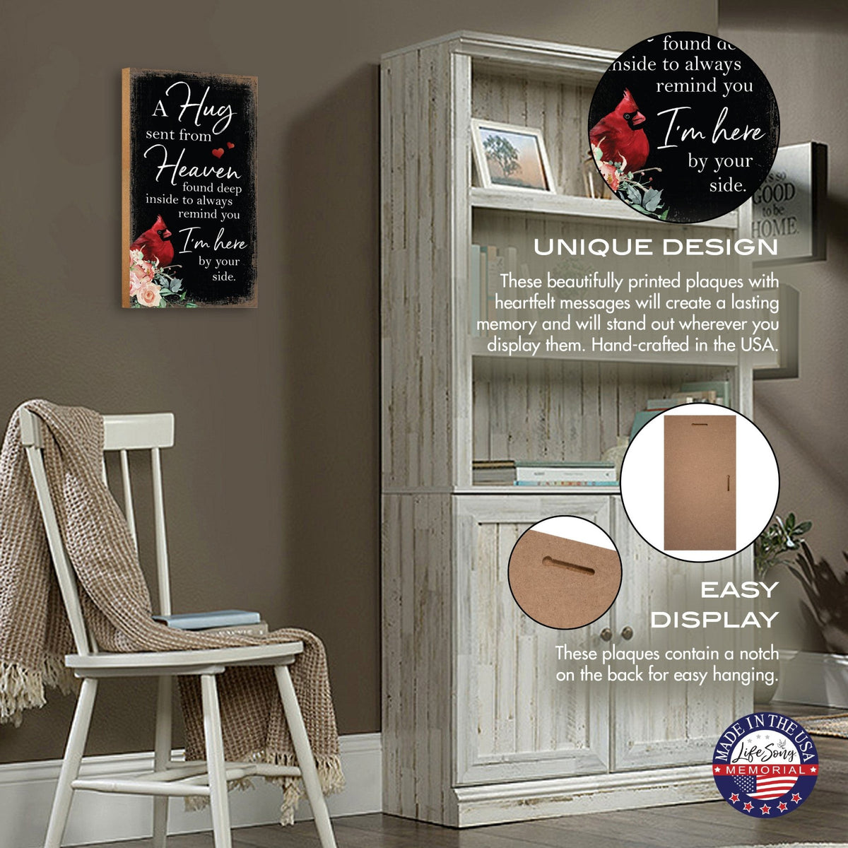 Cardinal Memorial Wall Plaque for Home Decorations - LifeSong Milestones