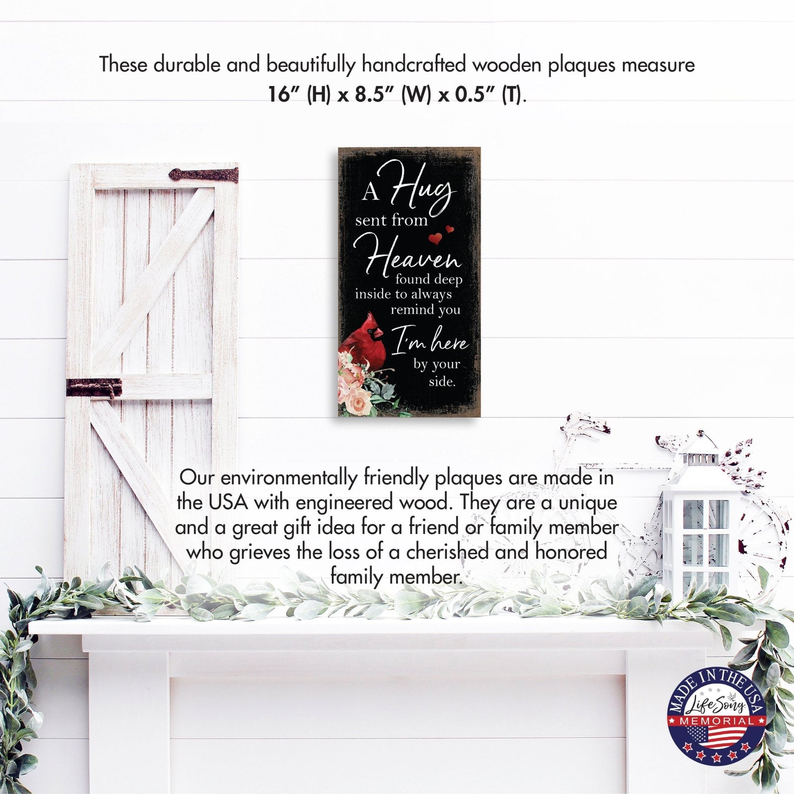 Cardinal Memorial Wall Plaque for Home Decorations - LifeSong Milestones