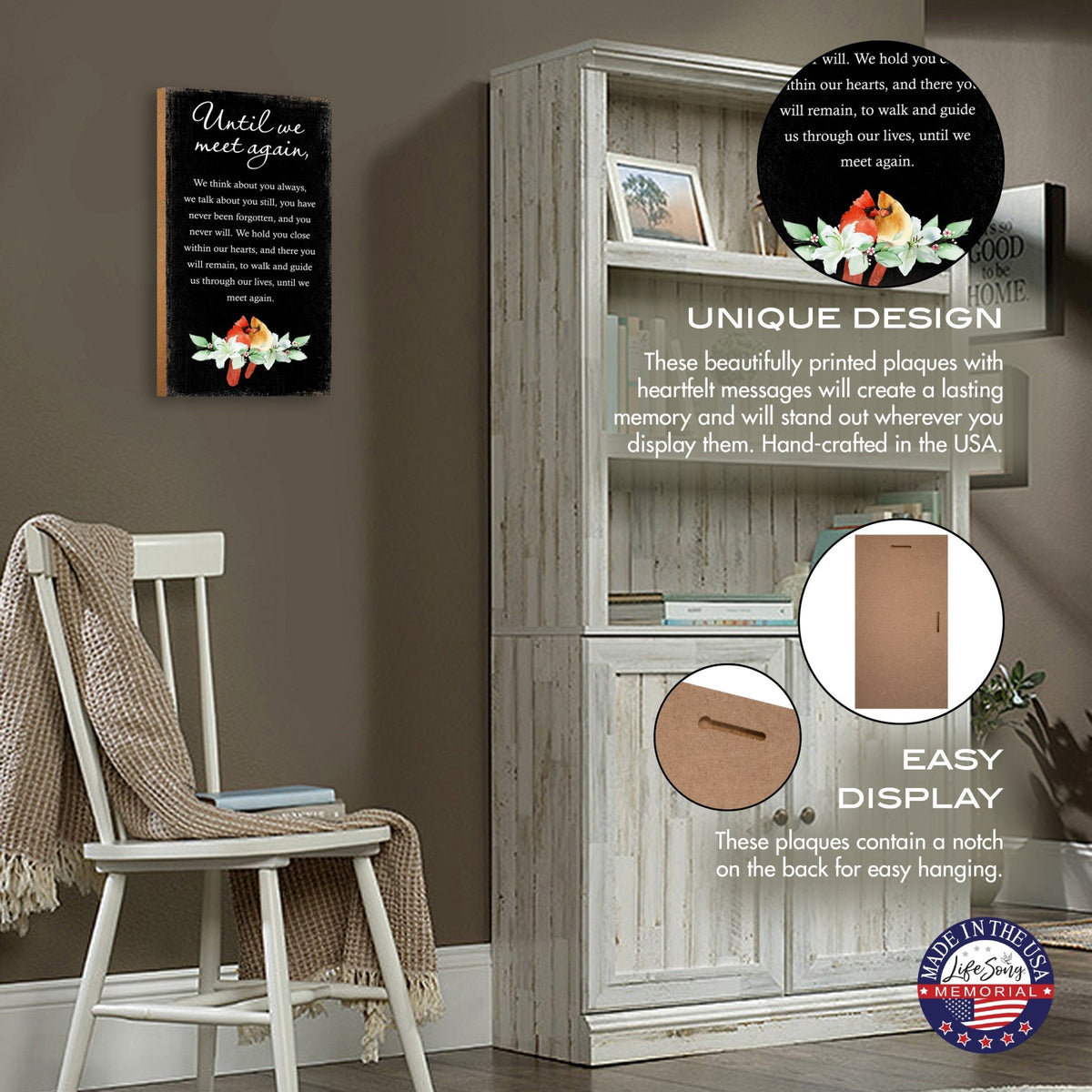 Cardinal Memorial Wall Plaque for Home Decorations - LifeSong Milestones