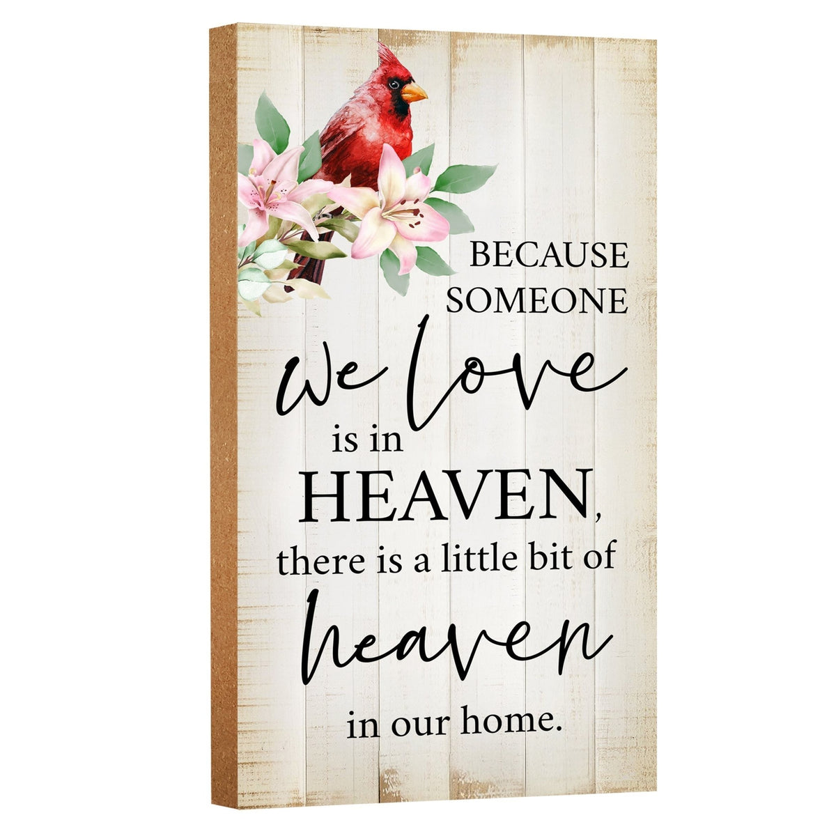 Memorial gifts for the loss of a loved one: A meaningful wooden plaque with a cardinal motif.