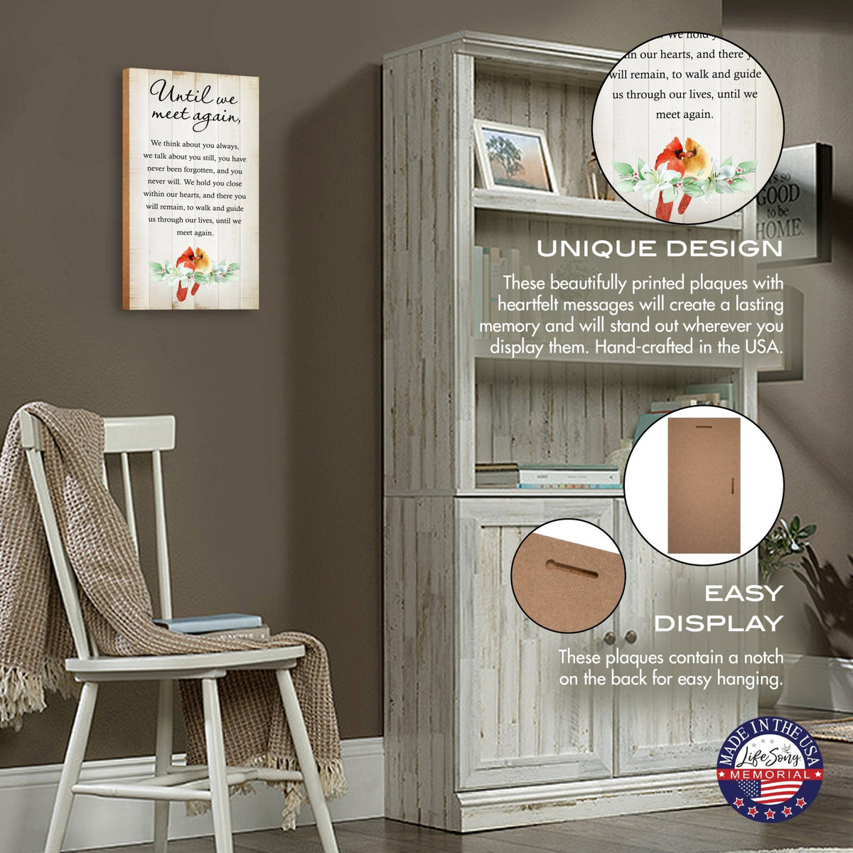 Cardinal Memorial Wall Plaque for Home Decorations - LifeSong Milestones