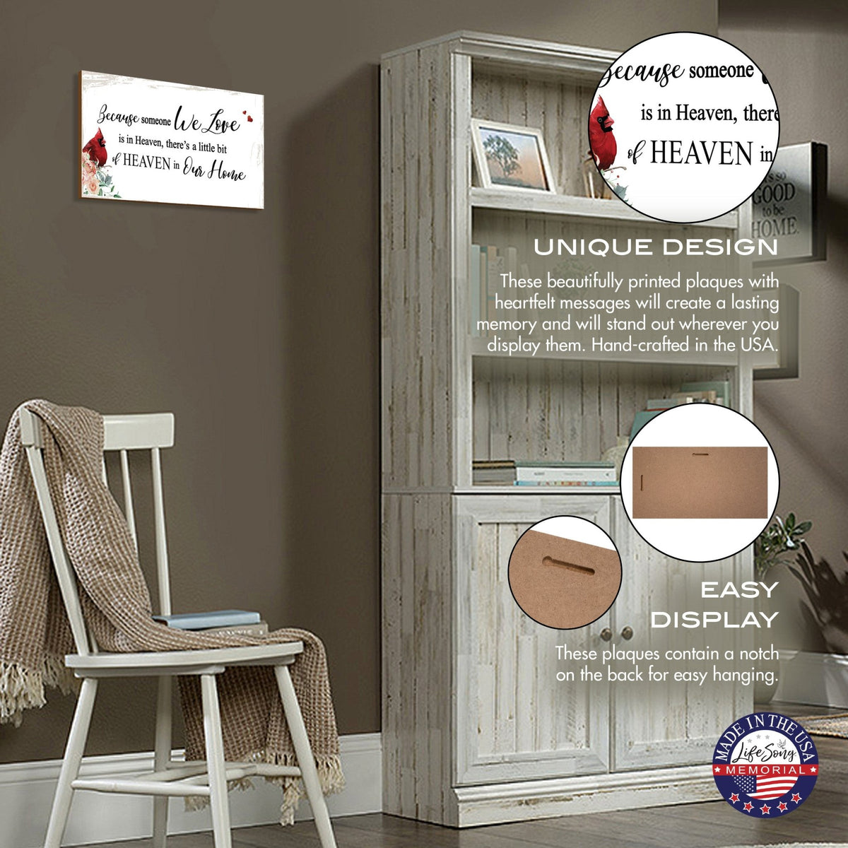 Cardinal Memorial Wall Plaque for Home Decorations - LifeSong Milestones