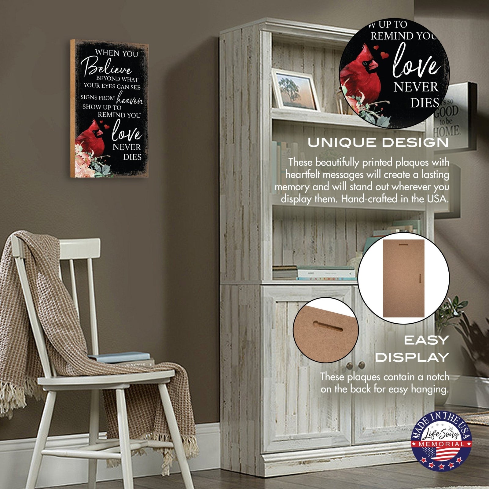 Cardinal Memorial Wall Plaque for Home Decorations - LifeSong Milestones