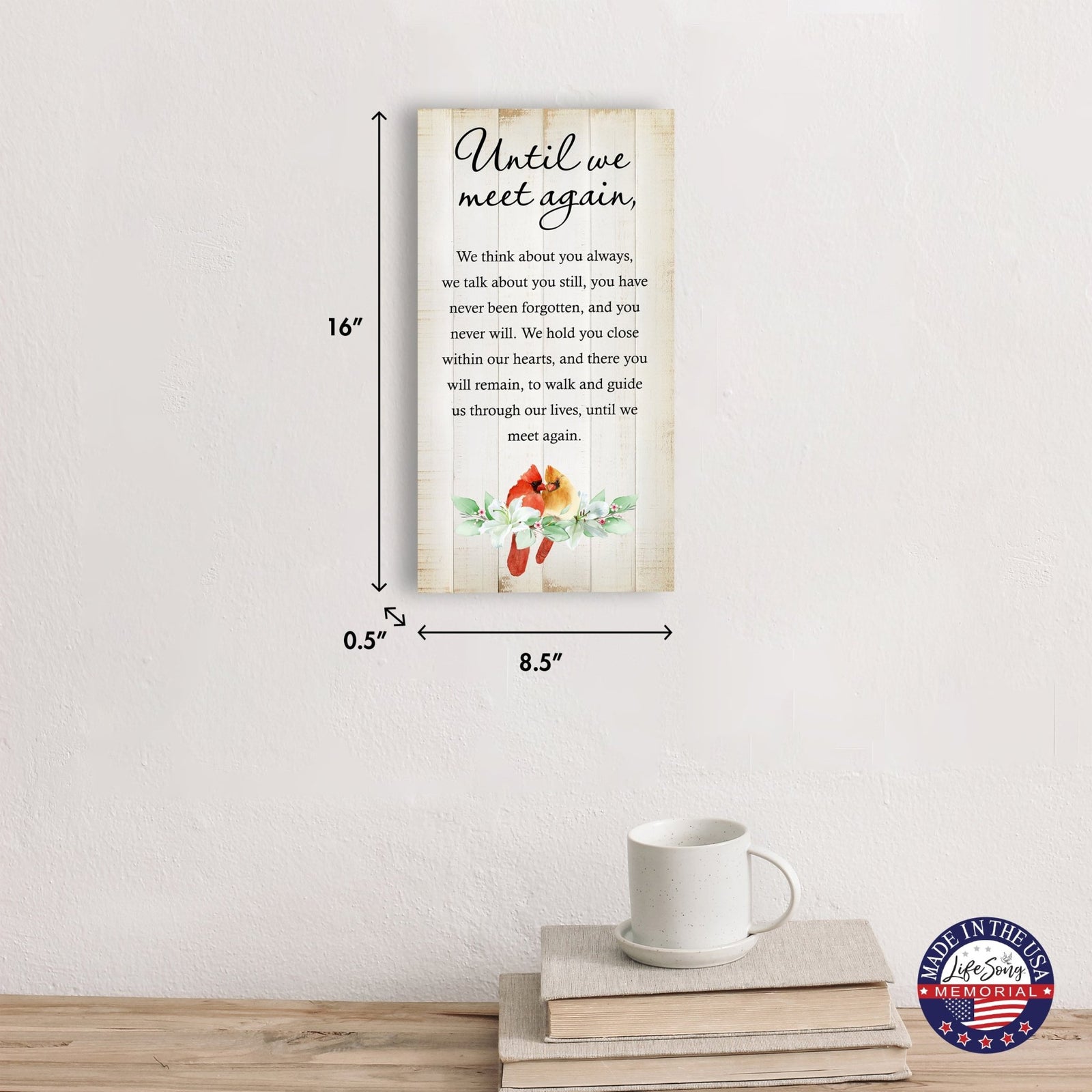 Cardinal Memorial Wall Plaque for Home Decorations - LifeSong Milestones