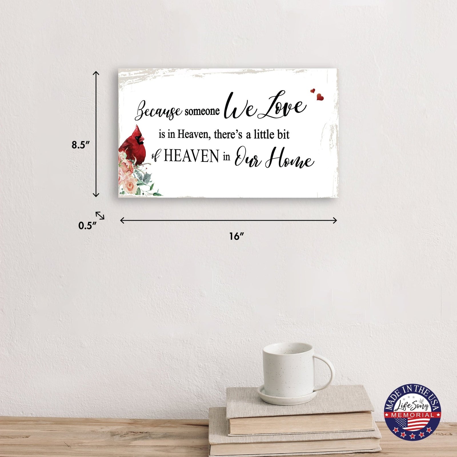 Cardinal Memorial Wall Plaque for Home Decorations - LifeSong Milestones