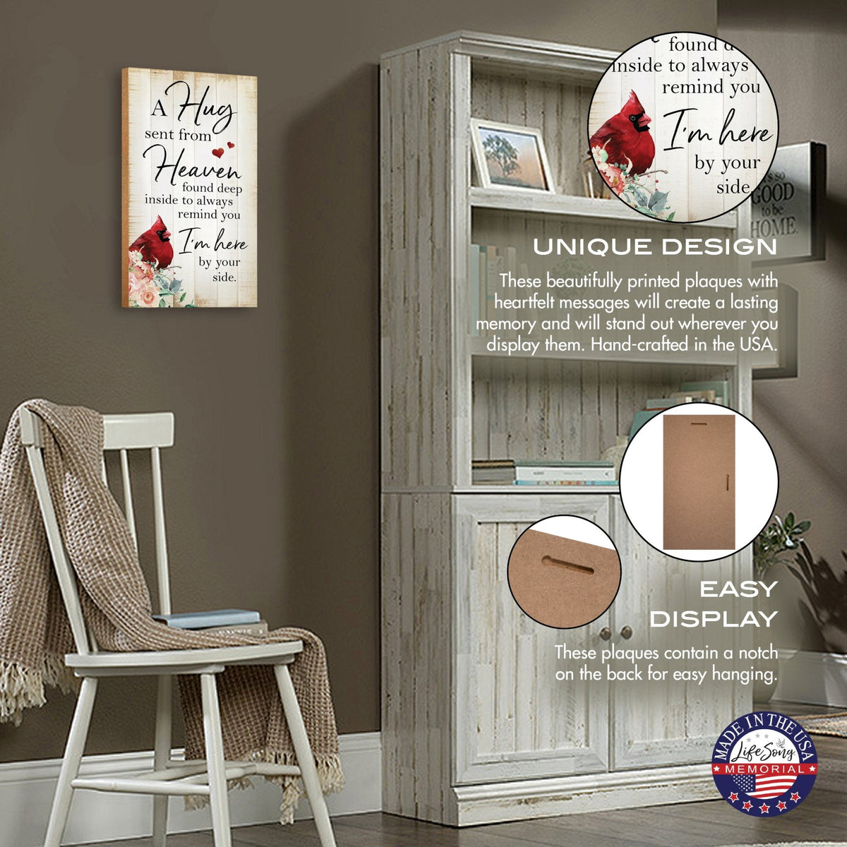 Cardinal Memorial Wall Plaque for Home Decorations - LifeSong Milestones