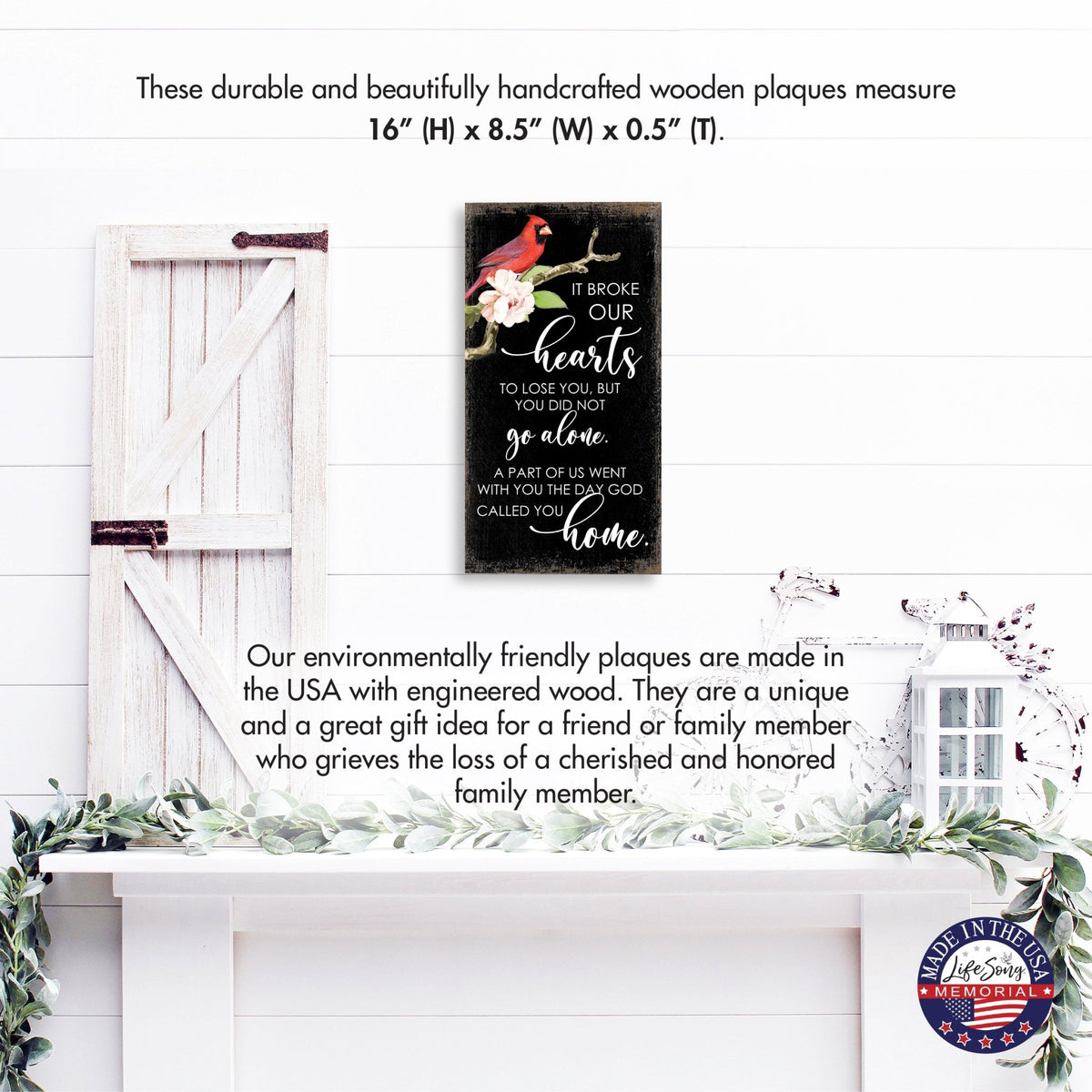 Cardinal Memorial Wall Plaque for Home Decorations - LifeSong Milestones